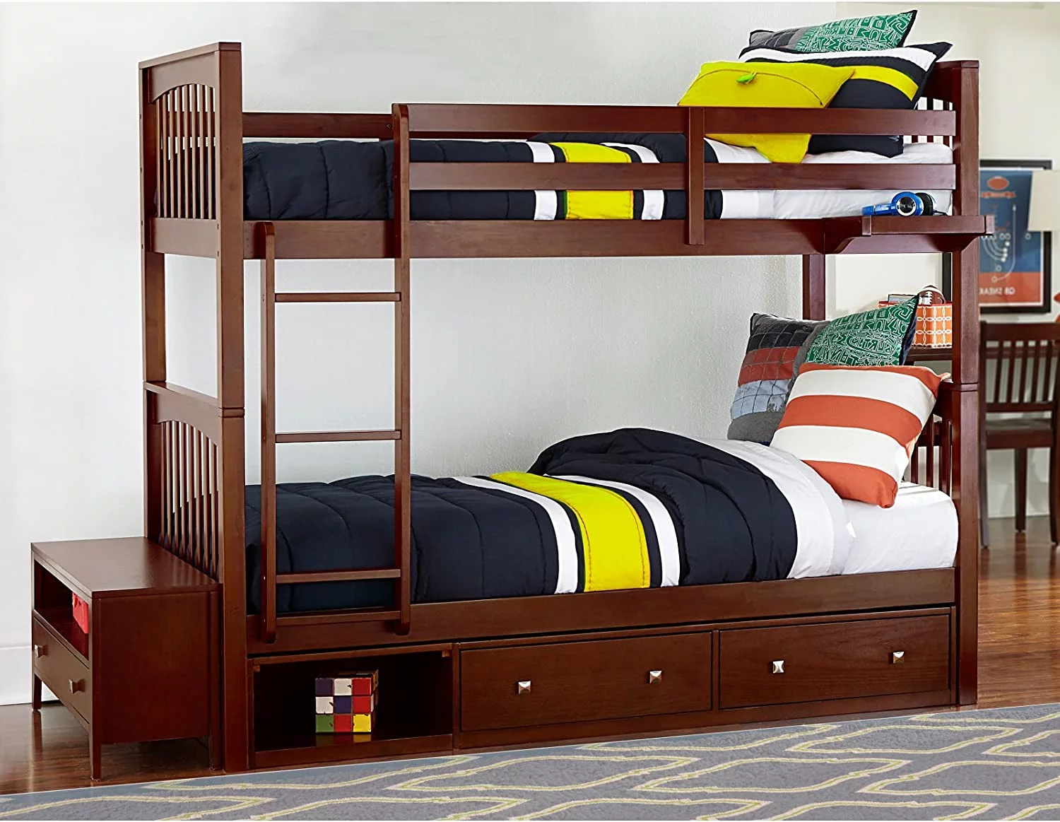 Hillsdale Pulse Twin Bunk Bed with Storage, Multiple Colors