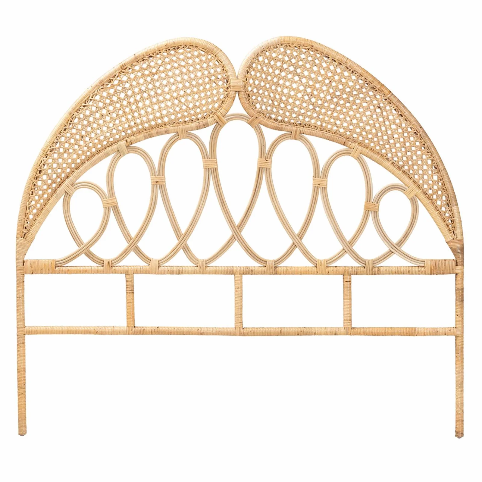 Baxton Studio Onika Natural Brown Rattan Queen Size Standalone Headboard