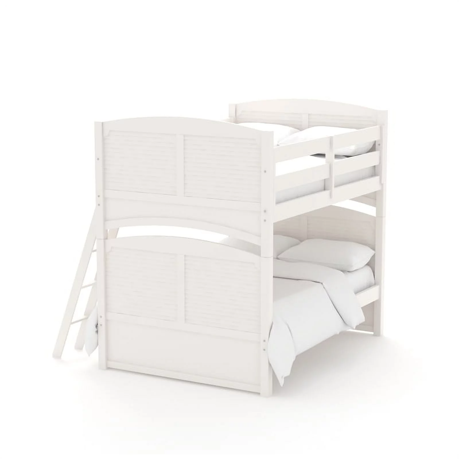 My Home Furnishings Bailey Engineered Hard Wood Twin Bunk Bed in Bright White