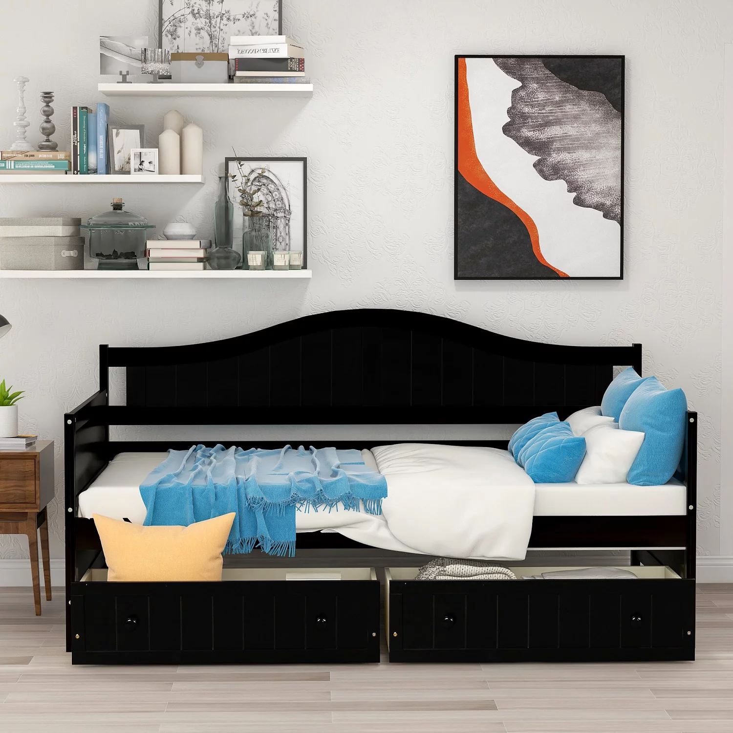 Kids Twin Daybed with 2 Storage Drawers for Bedroom Living Room No Box Spring Needed