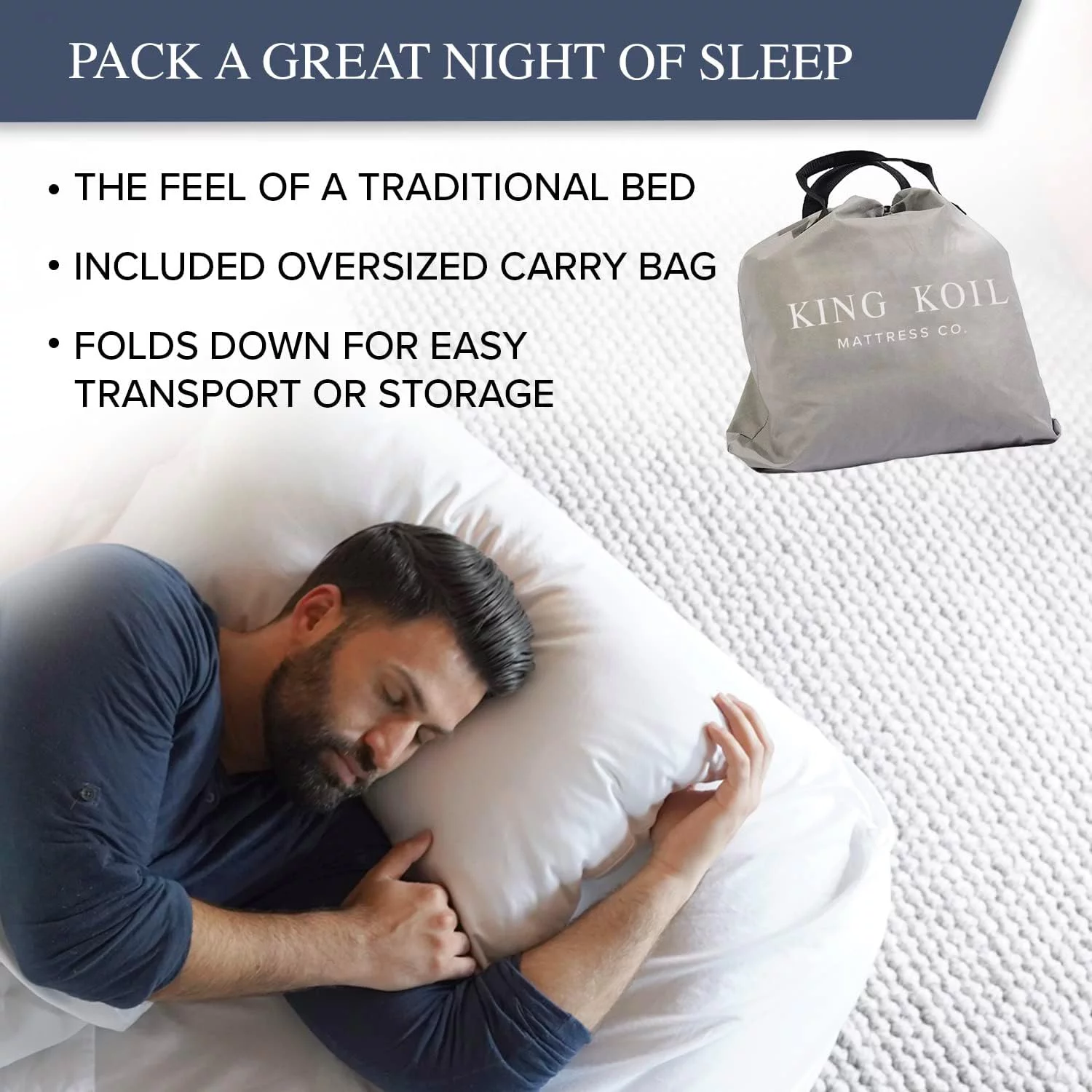 LIHONG Twin Air Mattress with Built-in High Speed Pump for Camping, Home & Guests - Twin Size Airbed Inflatable Blow Up Mattress