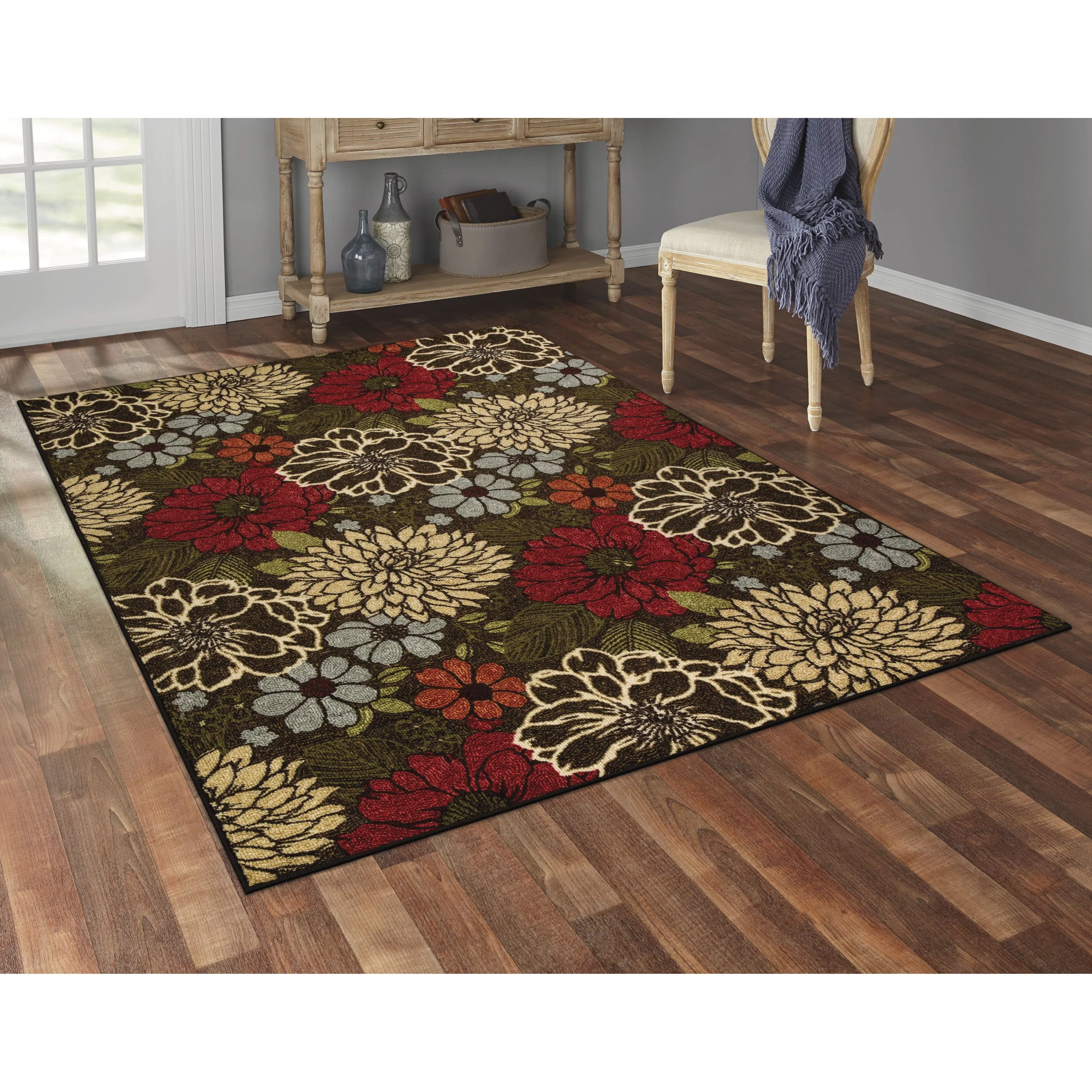 Better Homes & Gardens Sorbet Floral Farmhouse Multicolor Indoor Area Rug, 5' x 7'