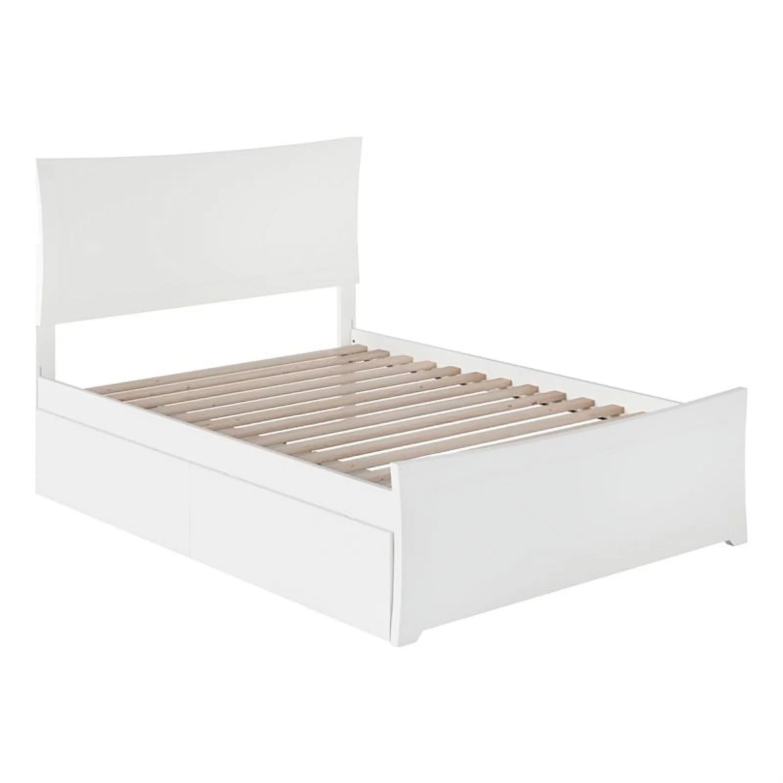 Leo & Lacey Modern Solid Wood Urban Full Storage Platform Bed in White