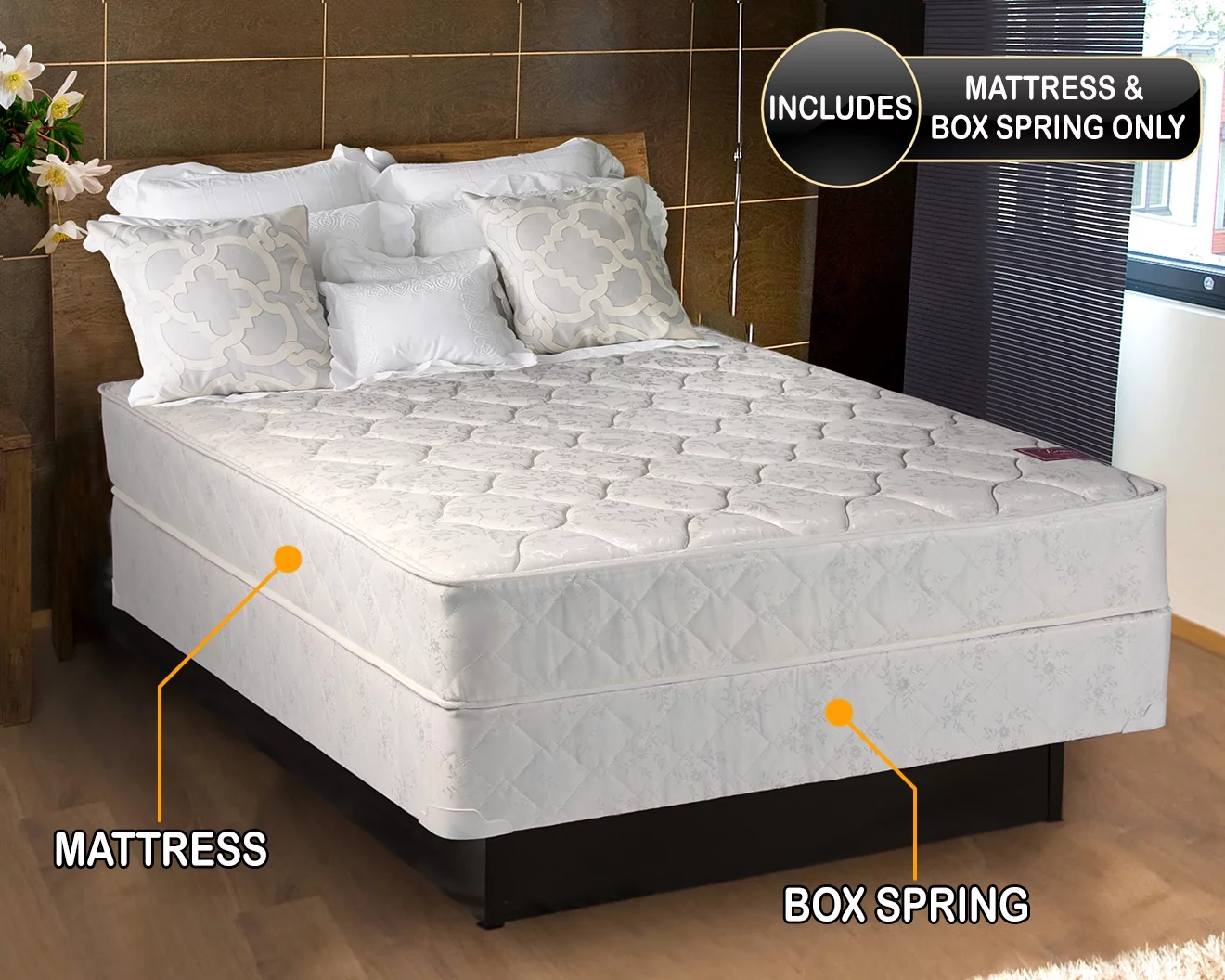 Natures Select Plush Eurotop (Pillow Top) Twin Size Mattress and Box Spring Set