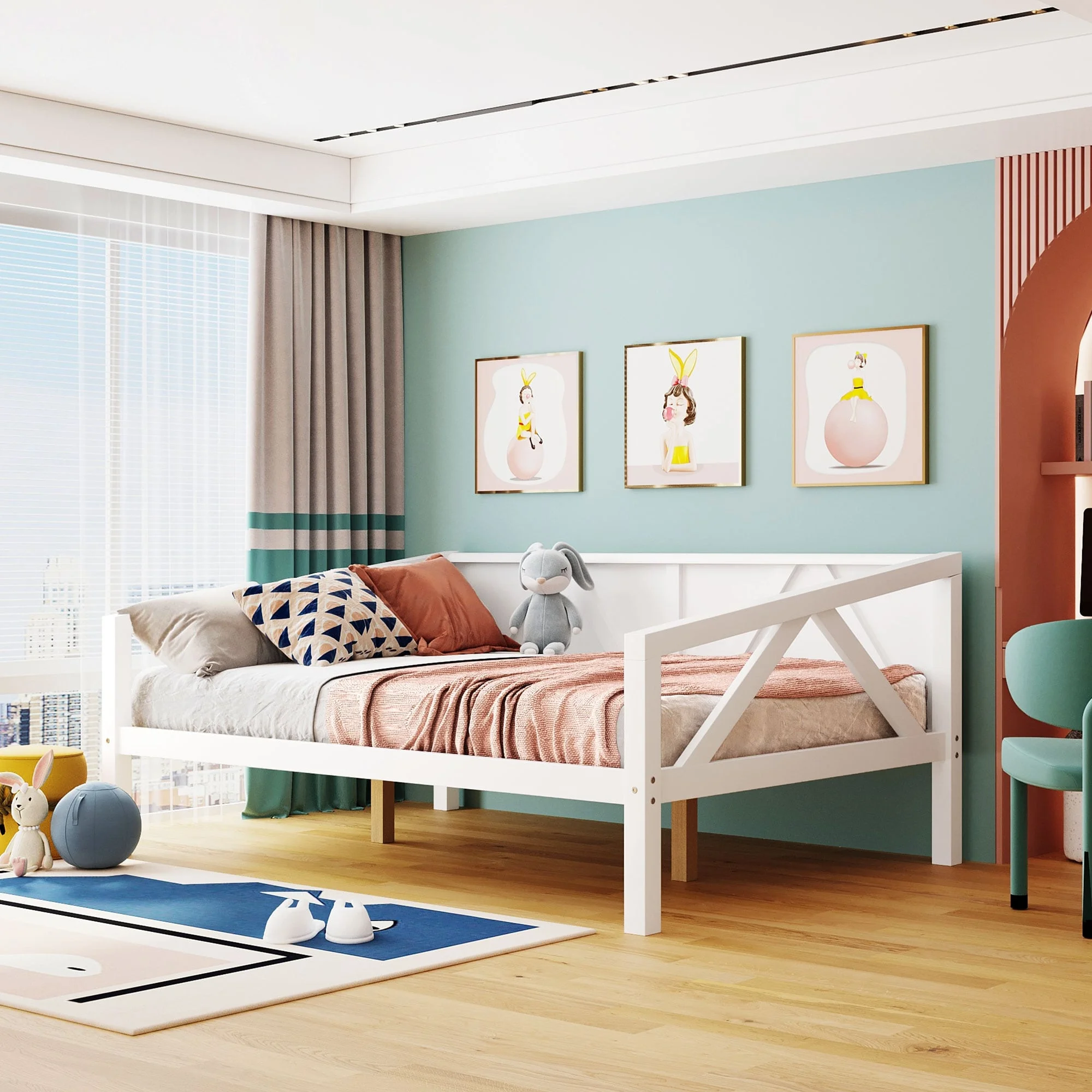 Full Size Daybed, Wood Slat Support White