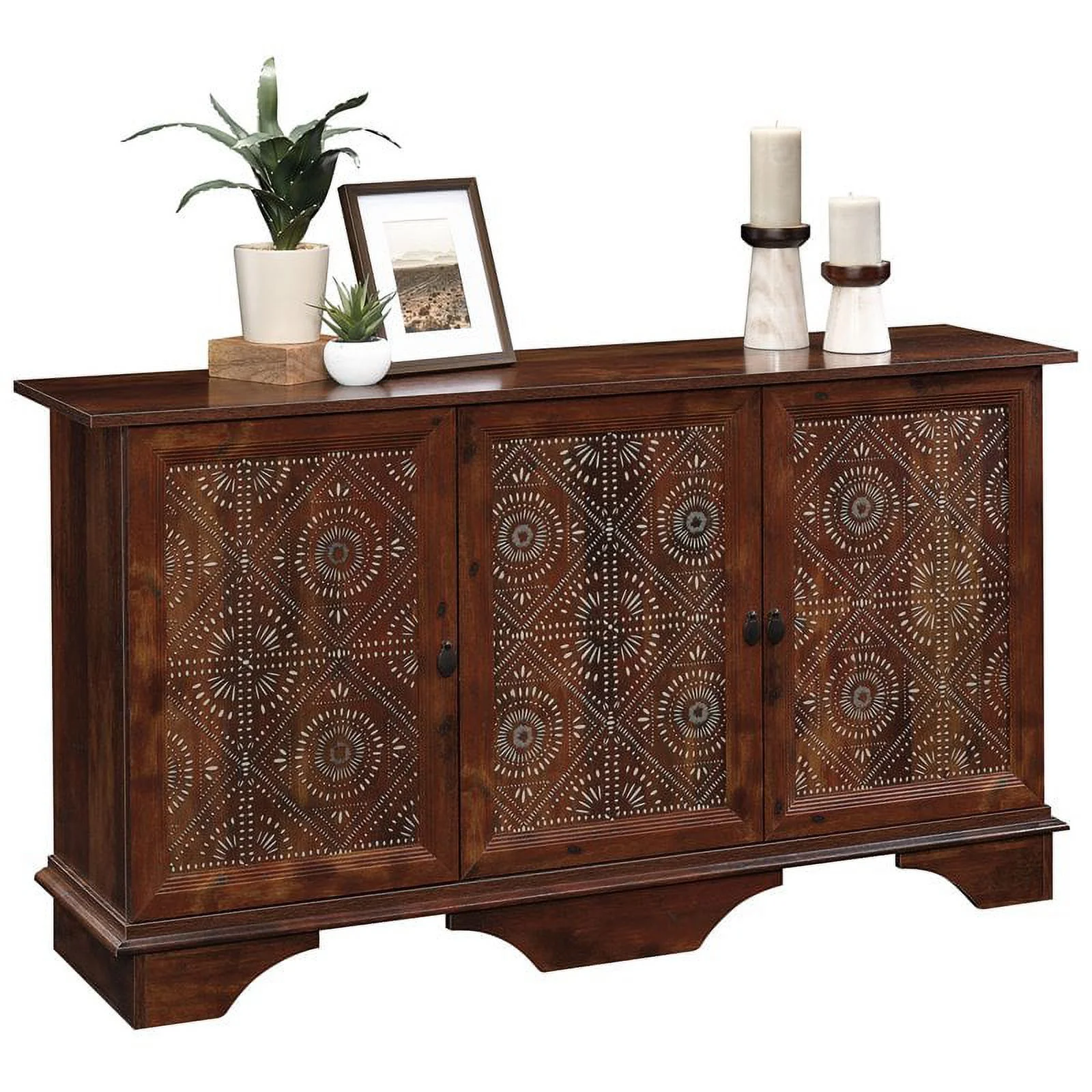 Pemberly Row Contemporary Wood Buffet and Sideboard Table in Curado Cherry