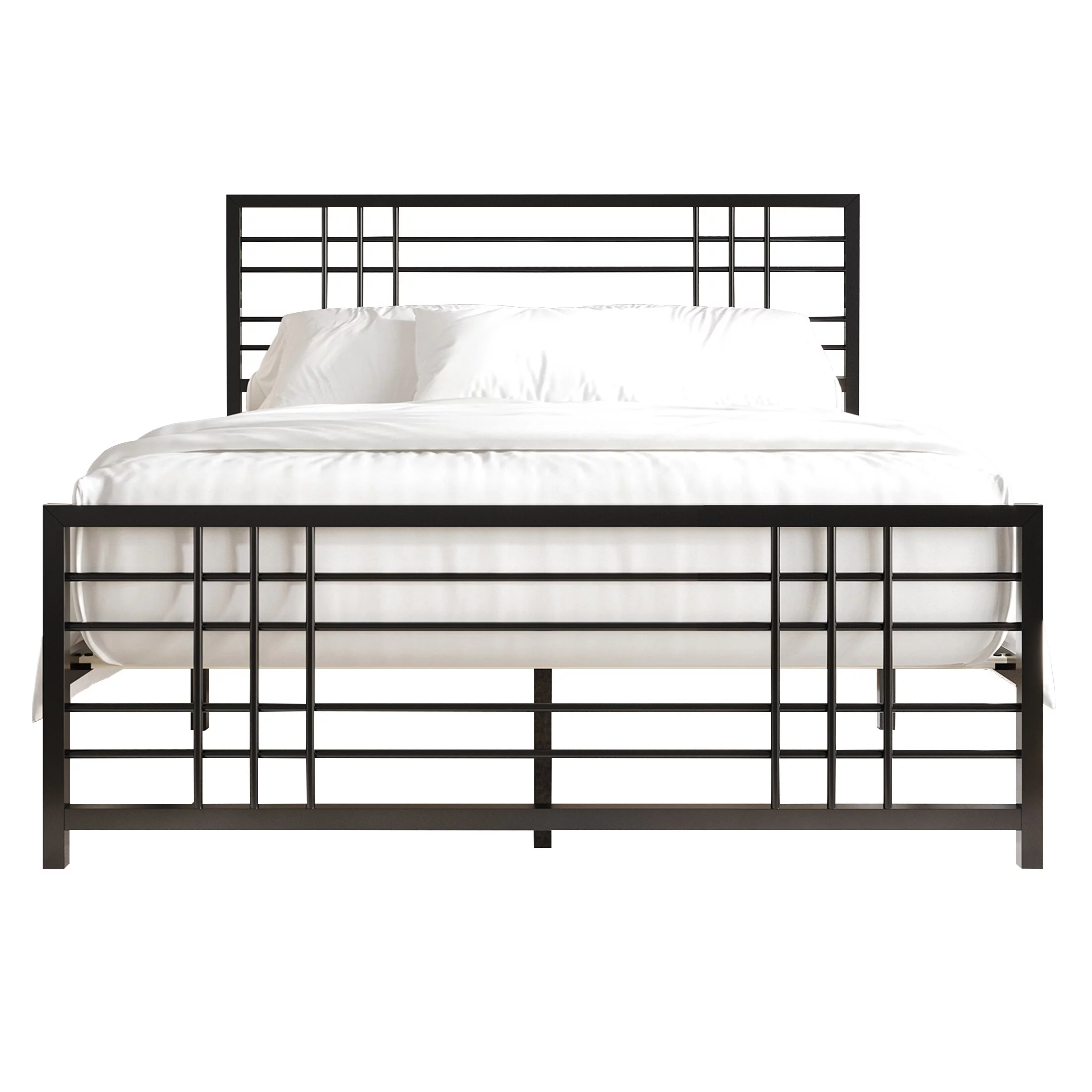 CraftPorch Simple Clean-lined Metal Bed Brown - Queen