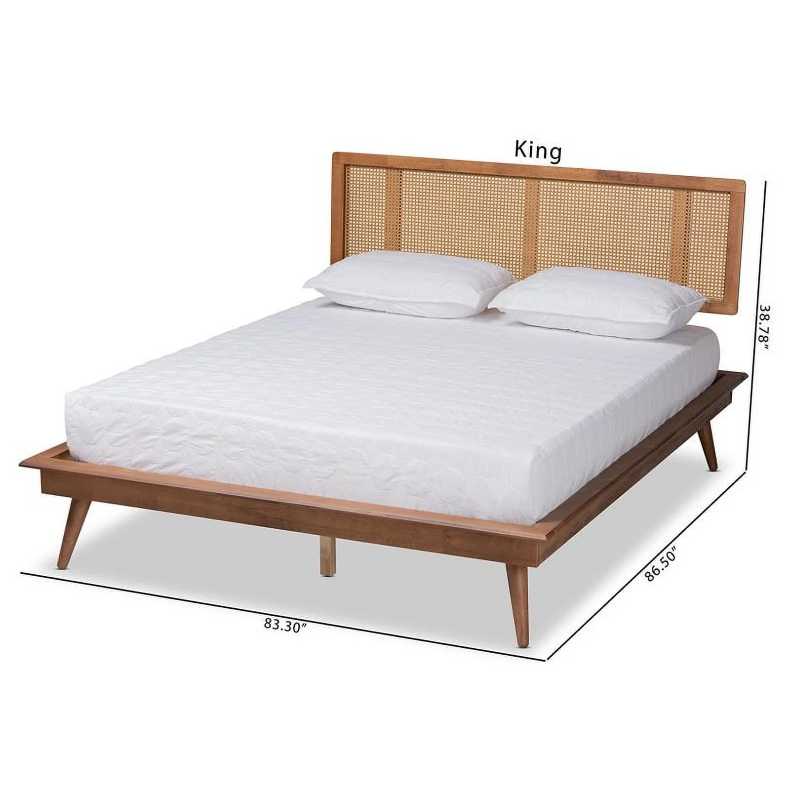 Bowery Hill Walnut Brown Finished Wood and King Size Platform Bed