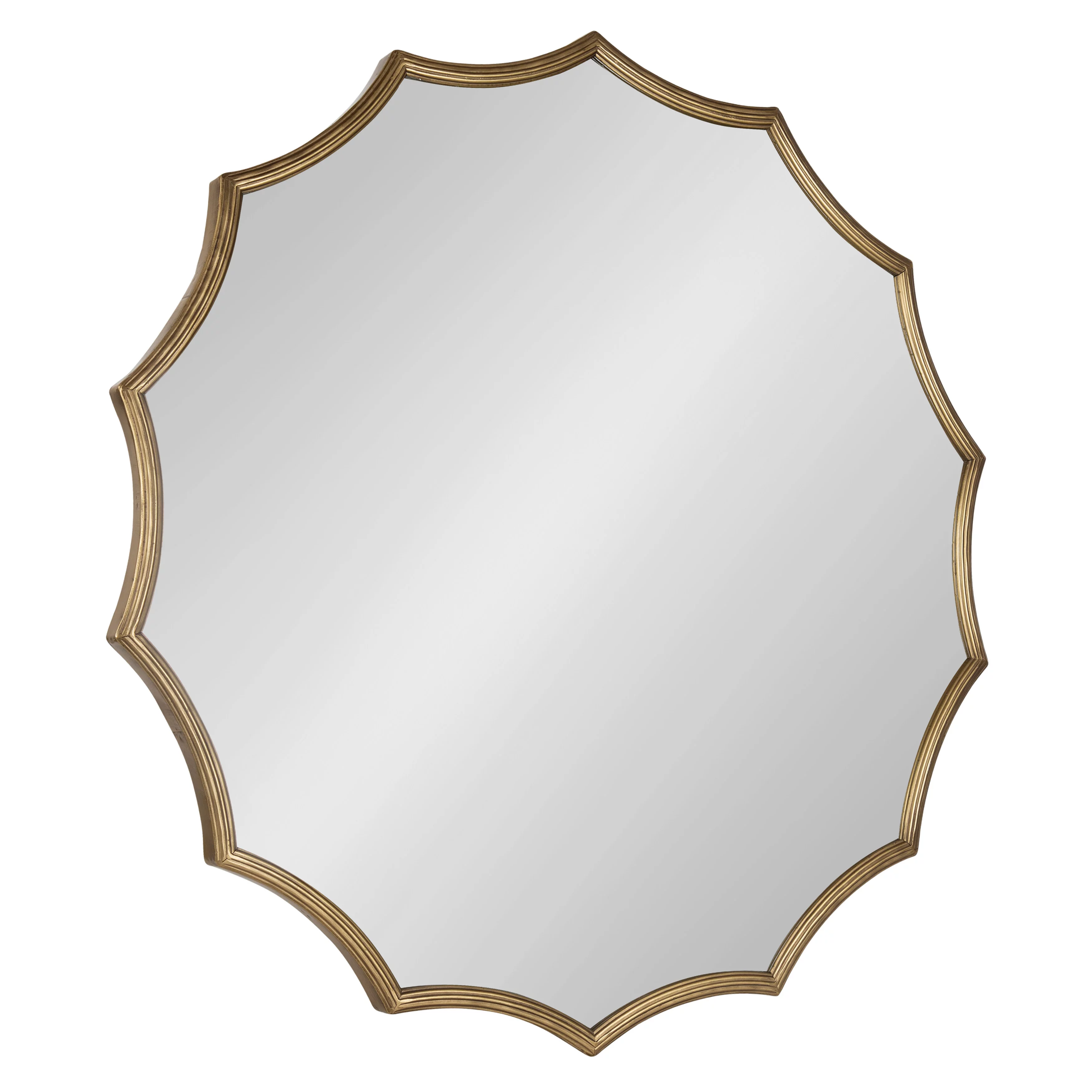 Kate and Laurel Lalina Scalloped Round Framed Wall Mirror, 33.5