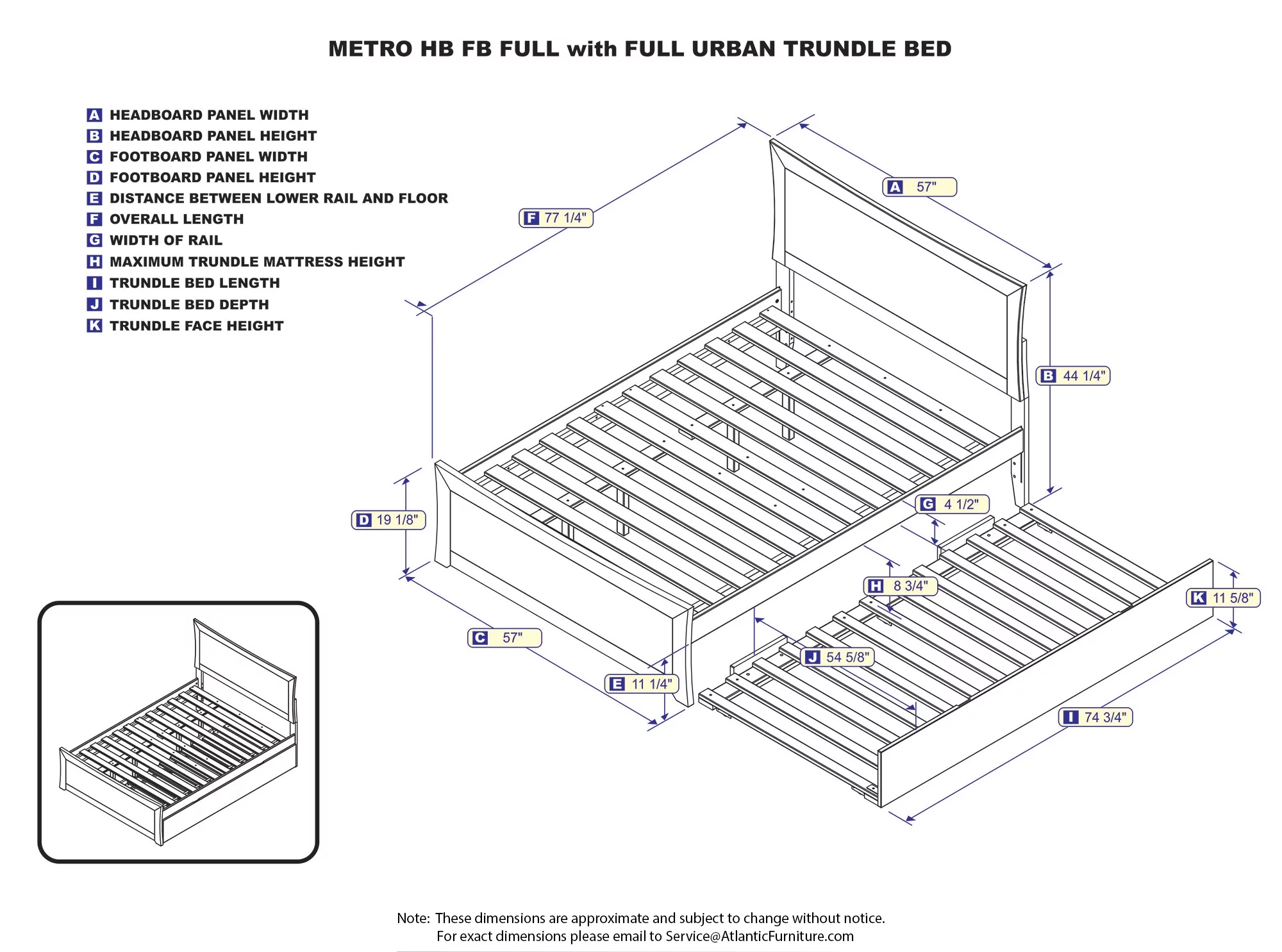 Metro Full Platform Bed with Matching Foot Board with Full Size Urban Trundle Bed in Espresso