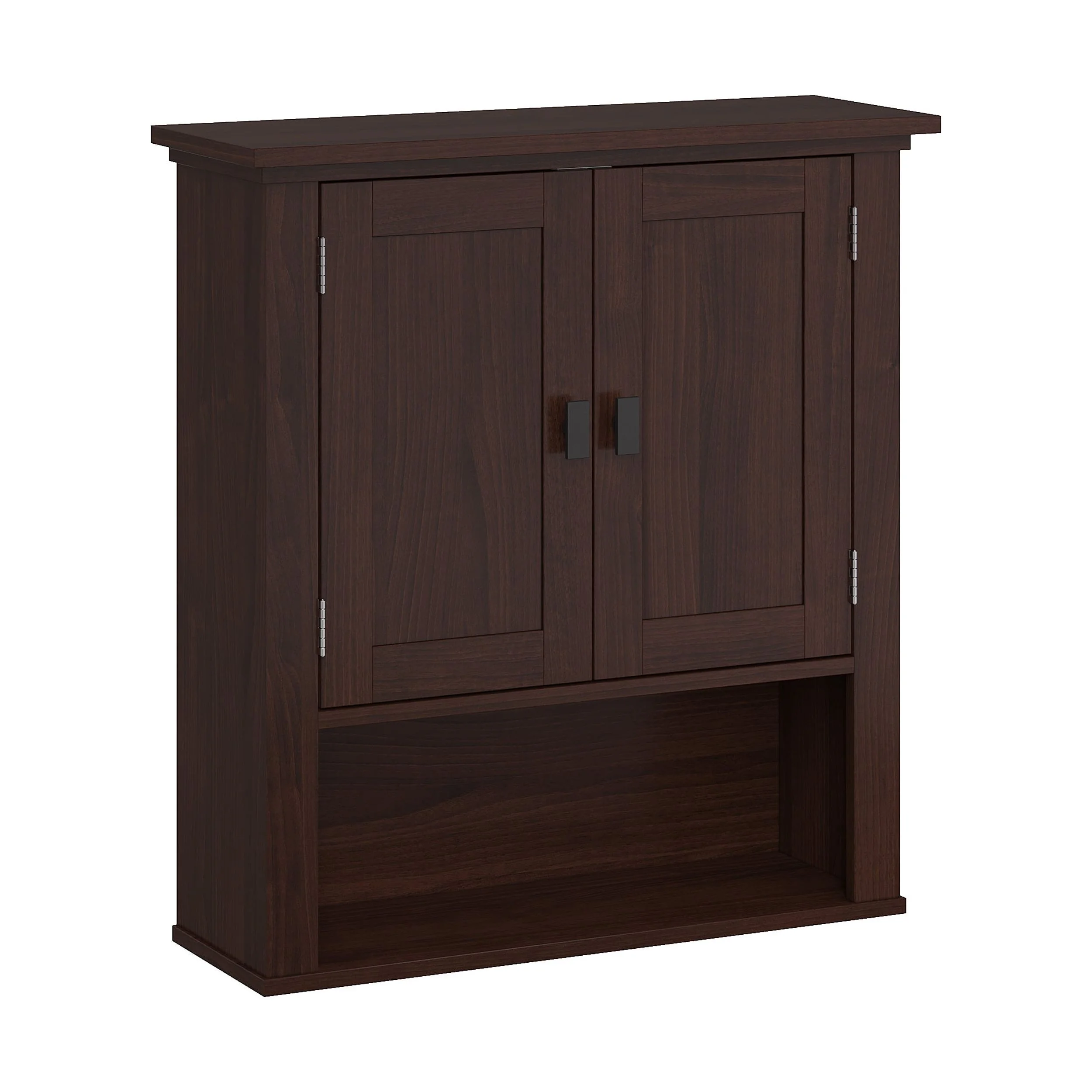 RiverRidge Hayward Two-Door Transitional Wood Wall Cabinet in Dark Veneer Brown