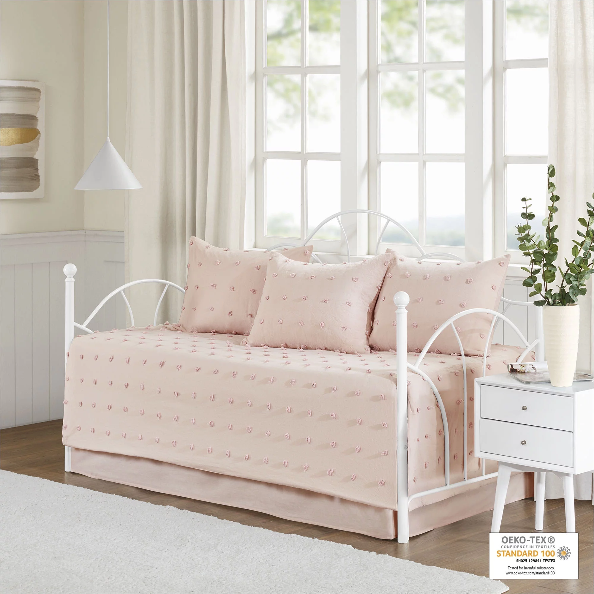 Home Essence Apartment Kay Cotton Tufted Pink 5 piece Daybed Bedding Set