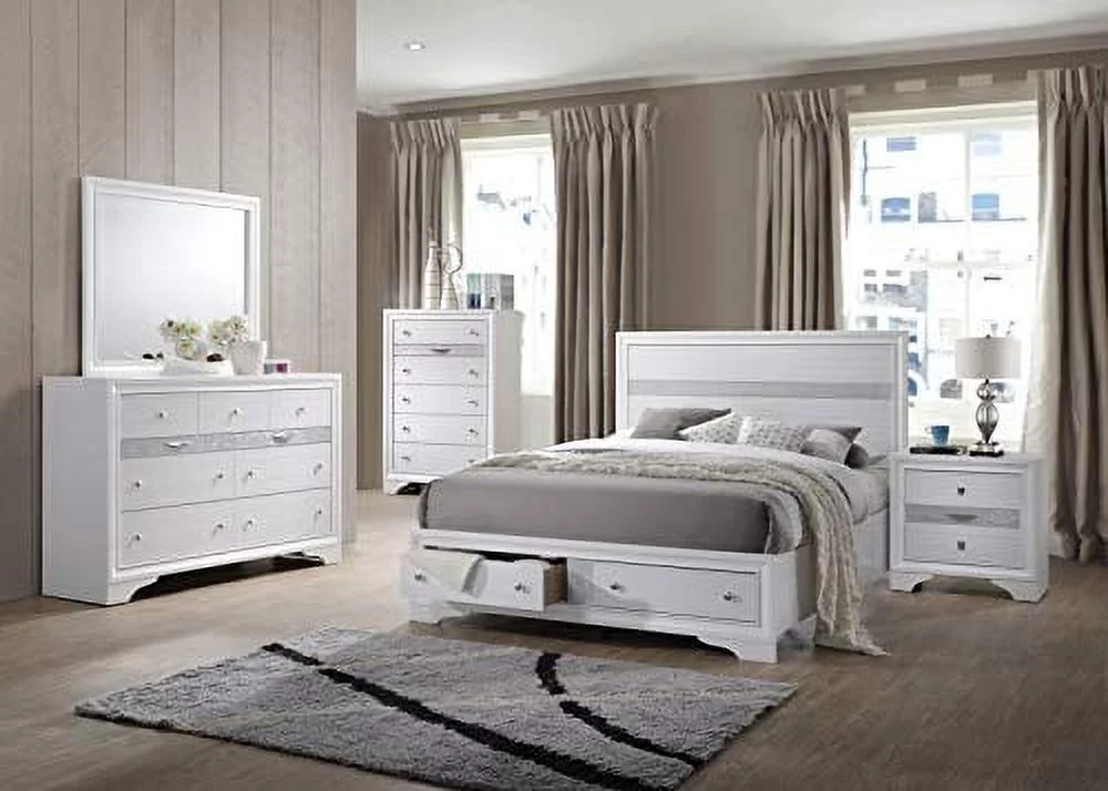 Kings Brand Furniture - 6-Piece Watson King Size Bedroom Set. Bed, Dresser, Mirror, Chest & 2 Night Stands