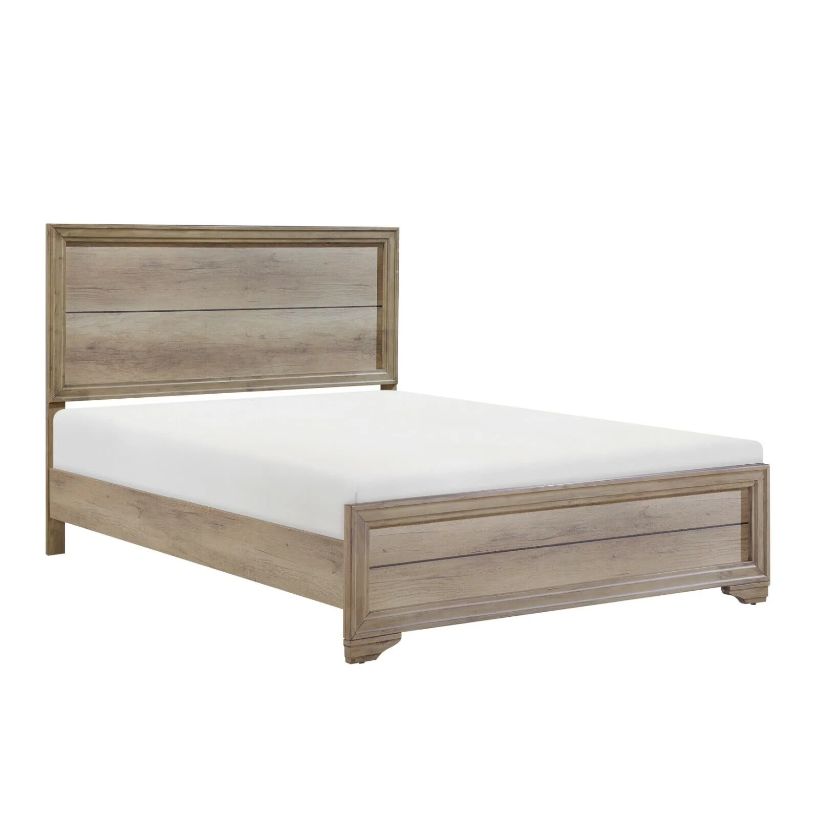 Contemporary Style 1pc Full Size Bed Natural Finish Melamine Laminate Rustic Aesthetic Bedroom Furniture