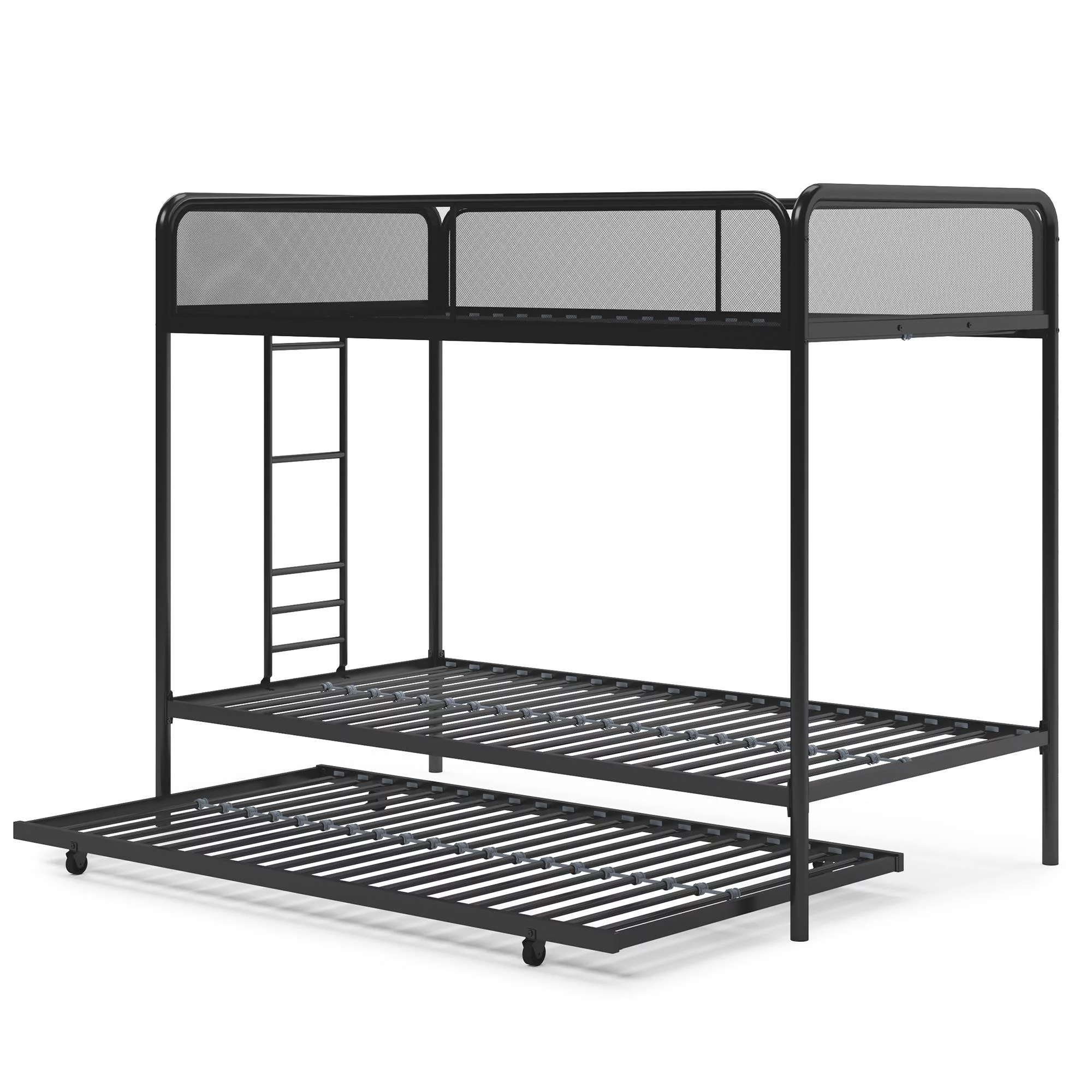 DHP Transitional Triple Metal Twin Bunk Bed in Black