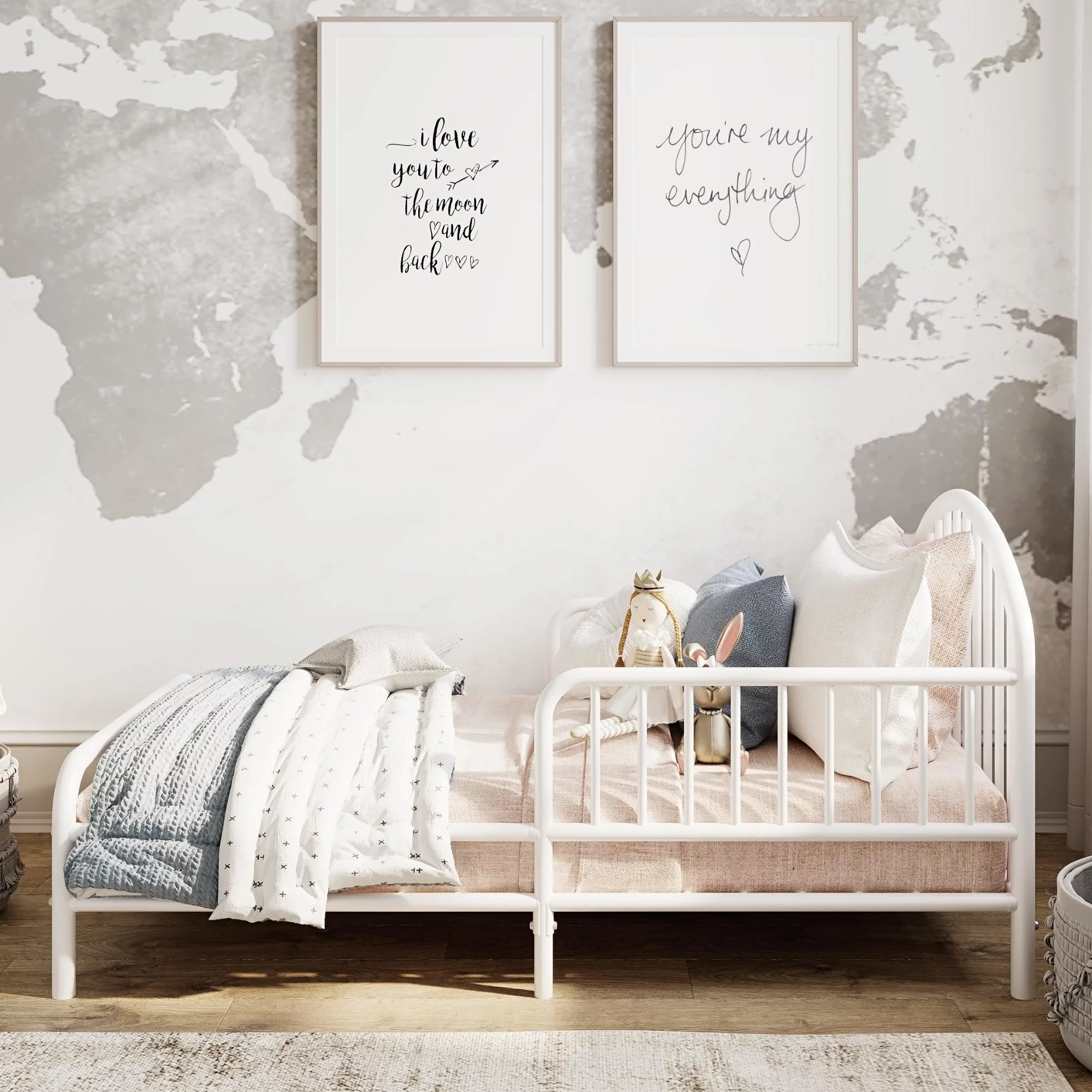 Little Seeds River Metal Toddler Bed, White