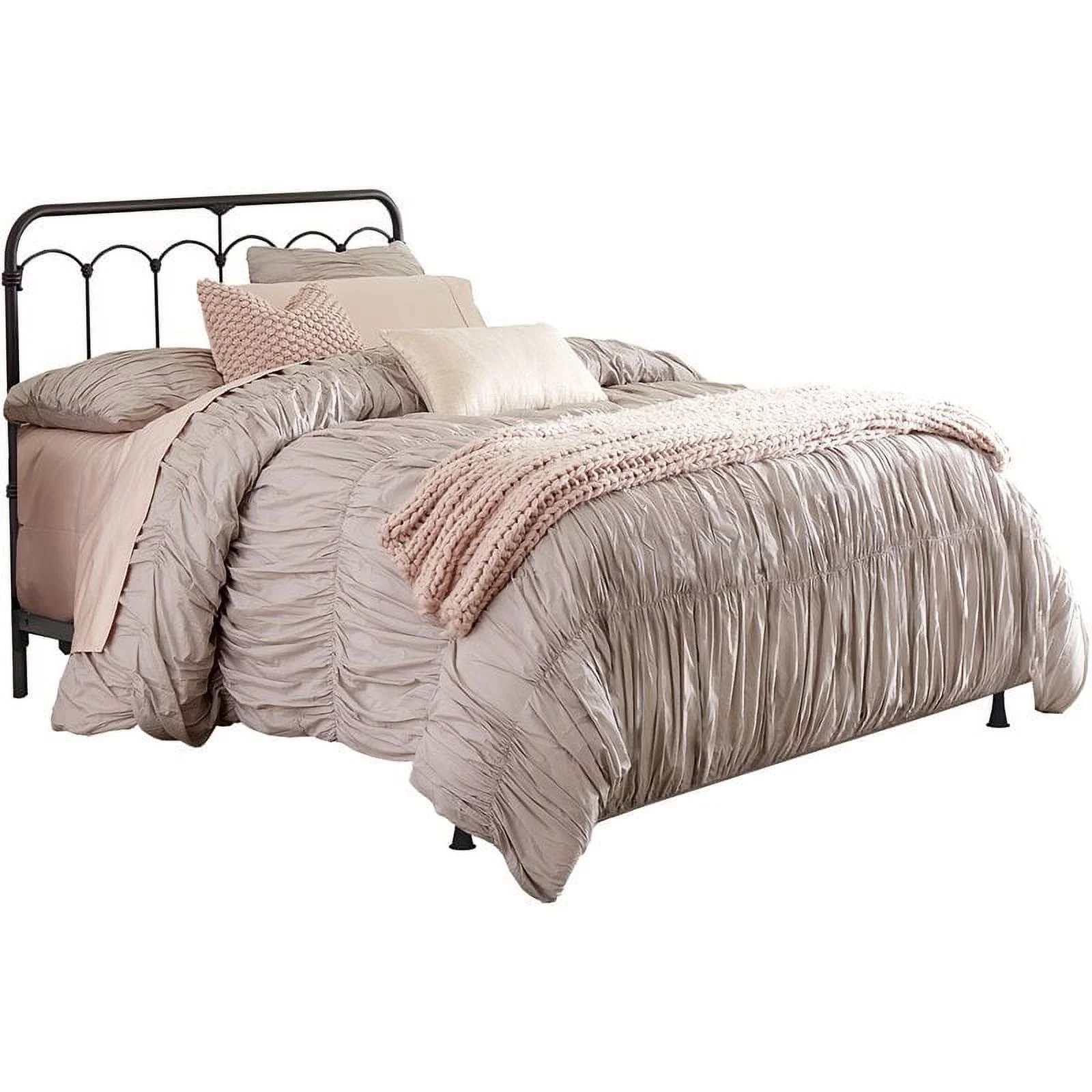 Bowery Hill Queen Headboard With Frame in Black Speckle