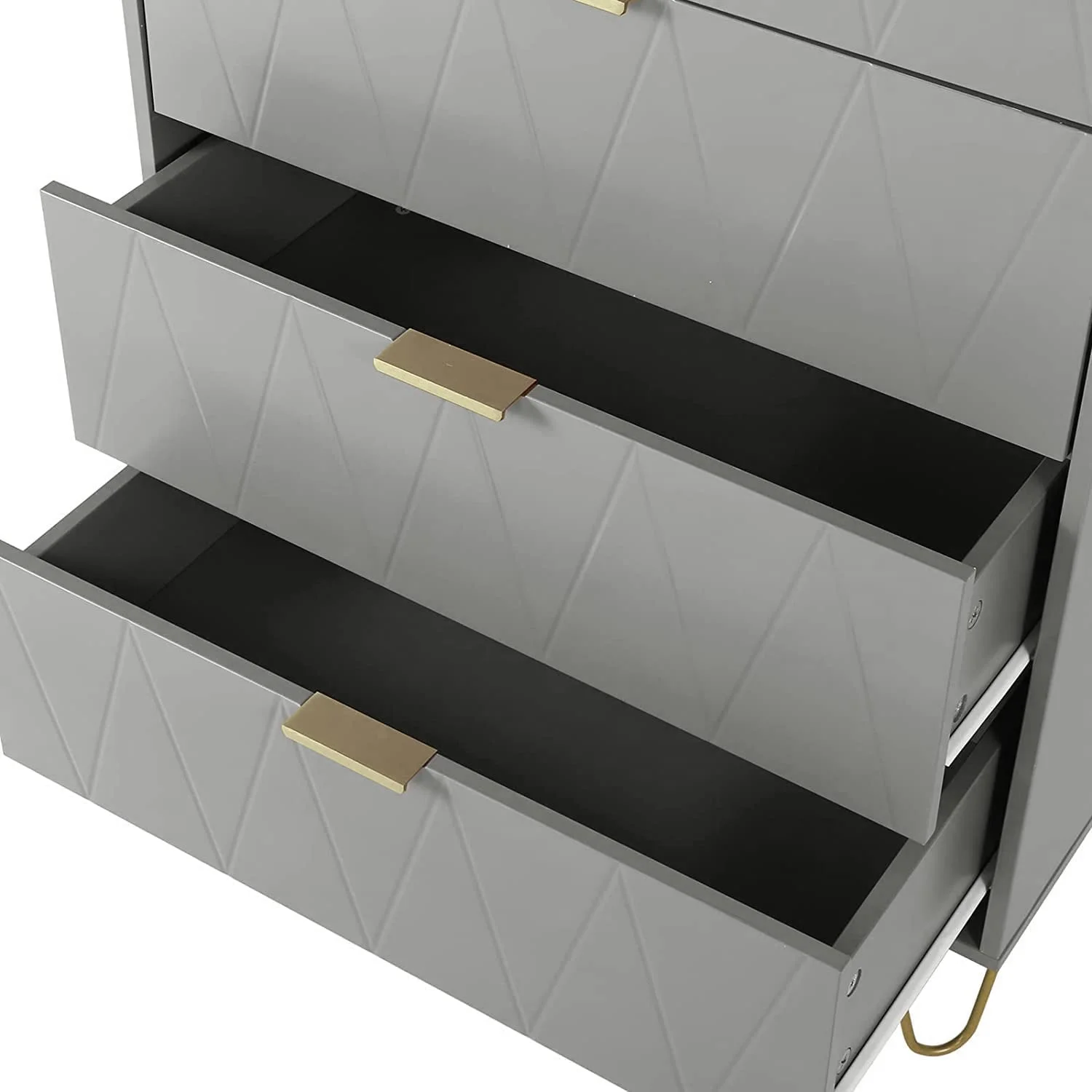 4 Drawer Dresser   Cabinet  Tall Drawers Chest Organization for Closet  Bedroom  Office File Nightstand  Living Room  Entryway with 4 Metal Legs Anti-Tipping Device(Set of 1 Grey)