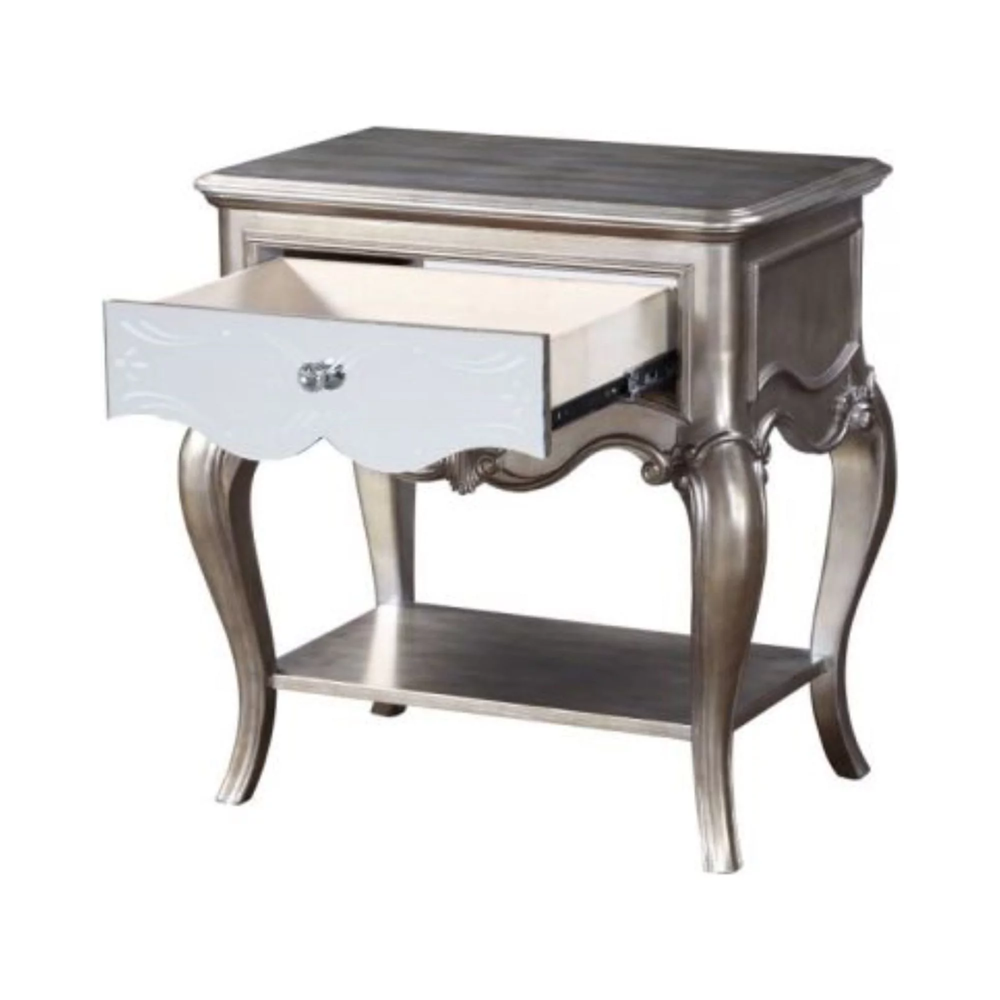 Esteban Nightstand (1 Drawer) in Antique Champagne