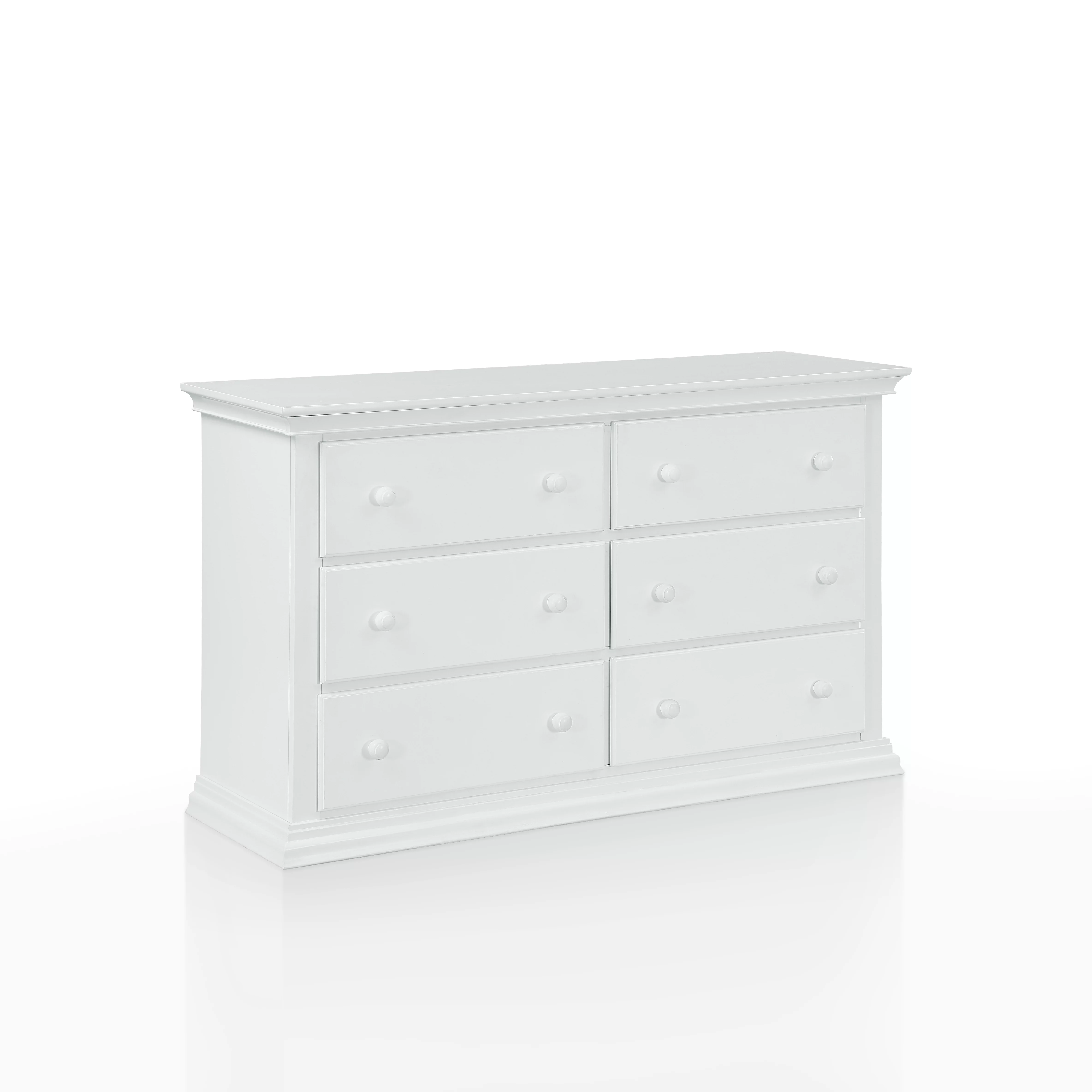 Suite Bebe Shailee Universal 6 Drawer Double Dresser White