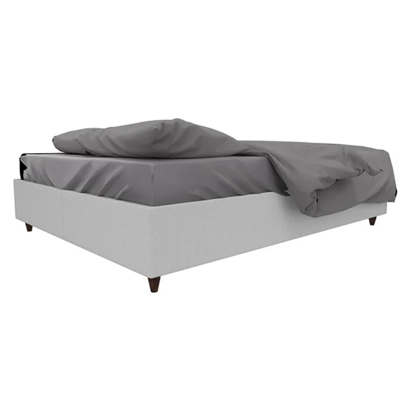 Yatas Bedding Lisbon Metal King Size Bed Base with Storage in Gray