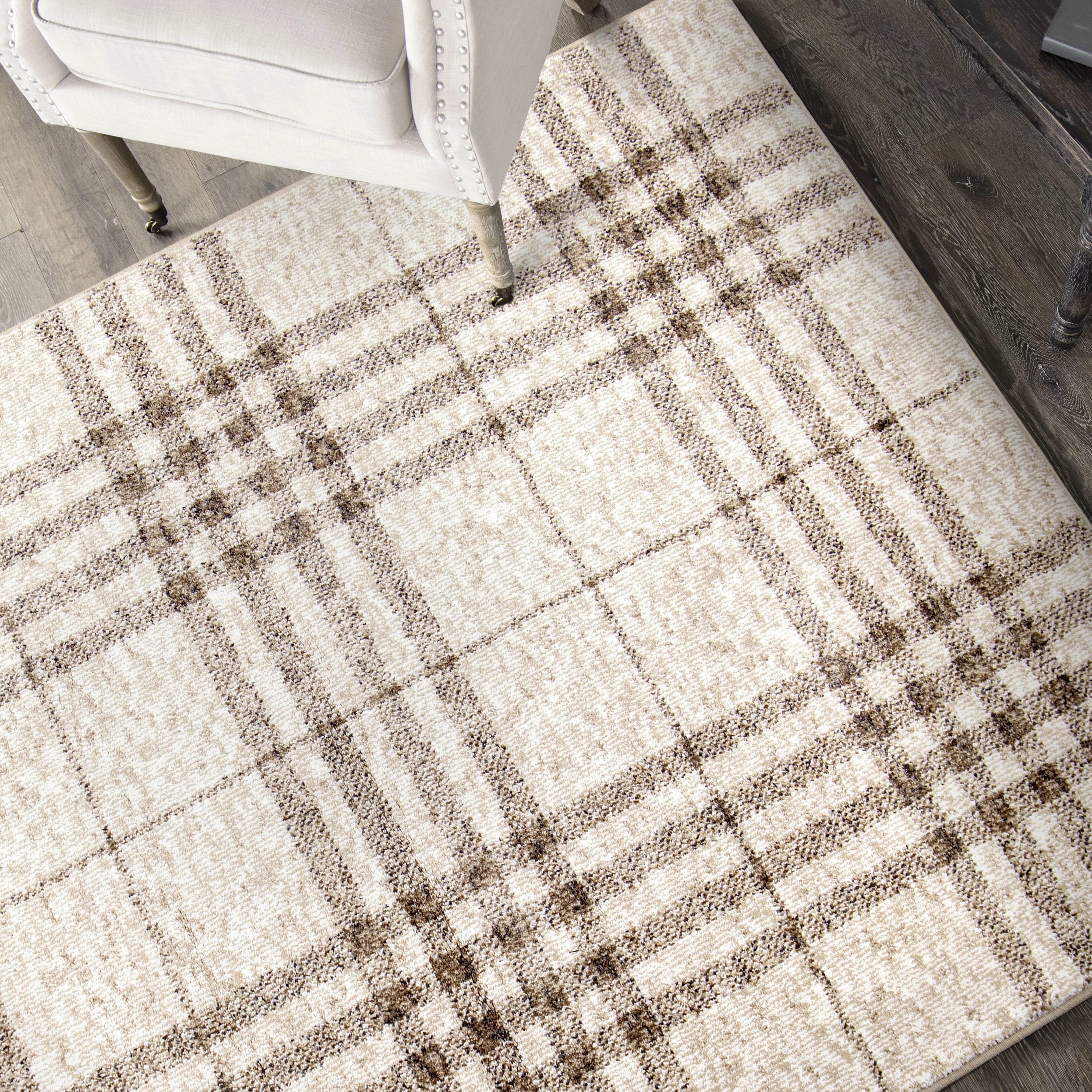 My Texas House Highlands By Orian 8' X 10' Beige Plaid Area Rug