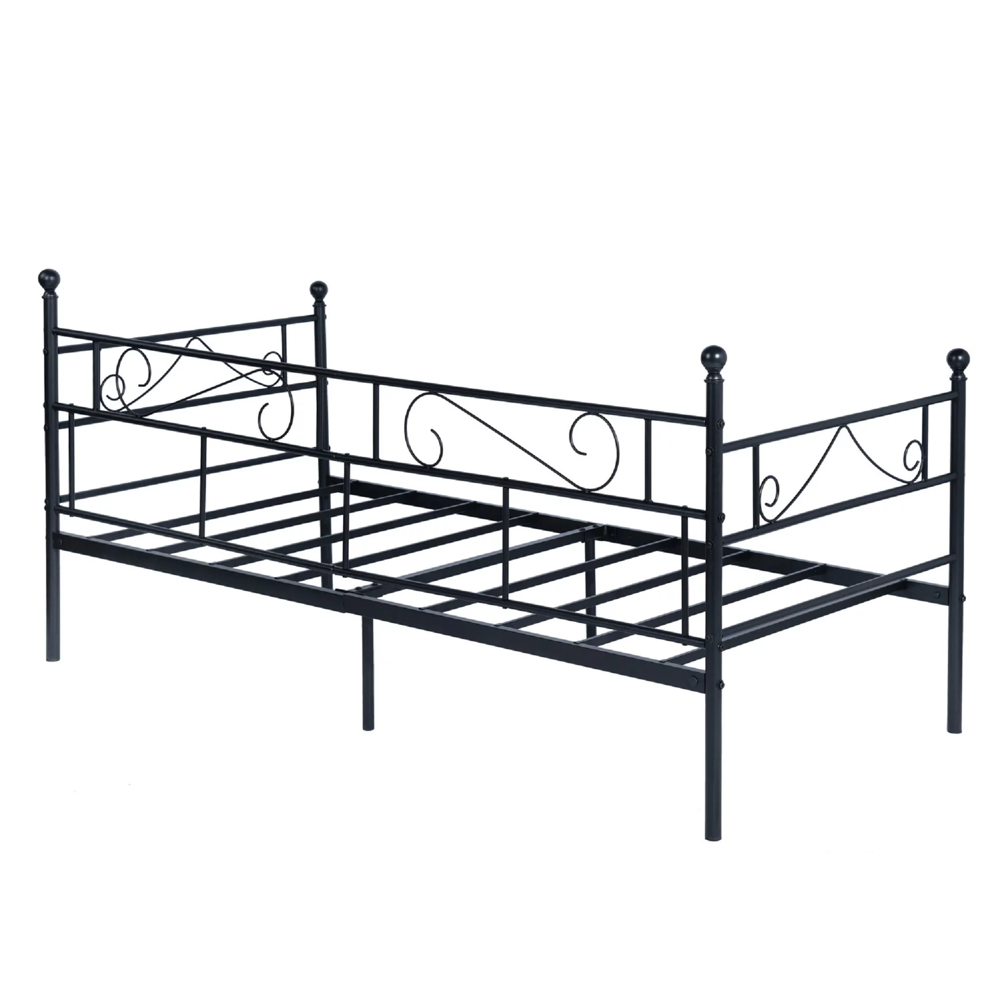 Twin Size Metal Daybed Frame, No Box Spring Needed, Black