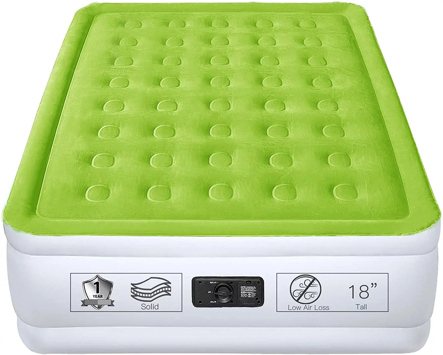Perfect YENING Queen Size Air Mattress with Built in Pump Raised Inflatable Bed Heavy Duty Blow up Matressith Airbed 18 Inch Tall