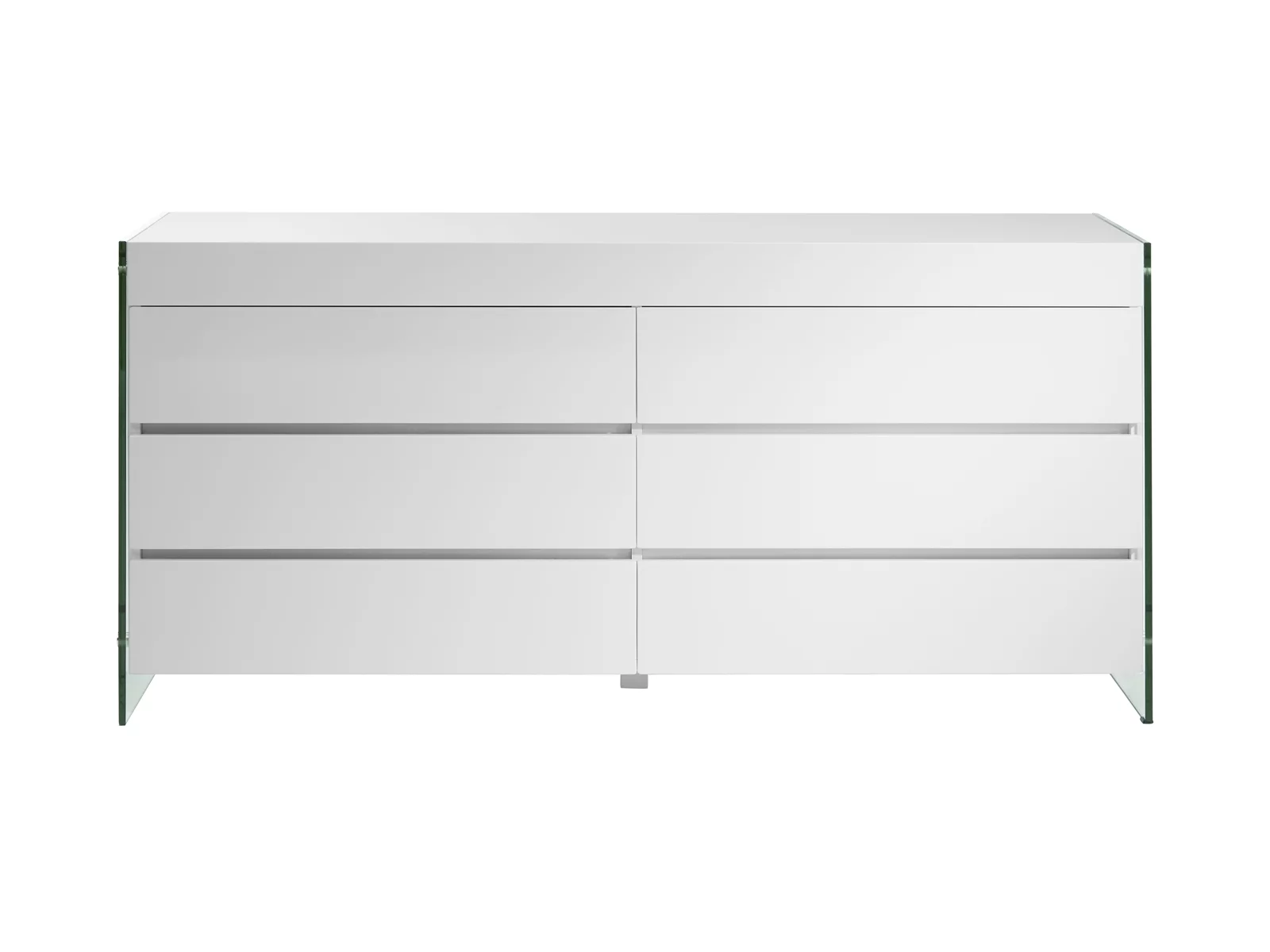Casabianca Furniture Modern Il Vetro Engineered Wood Dresser in White
