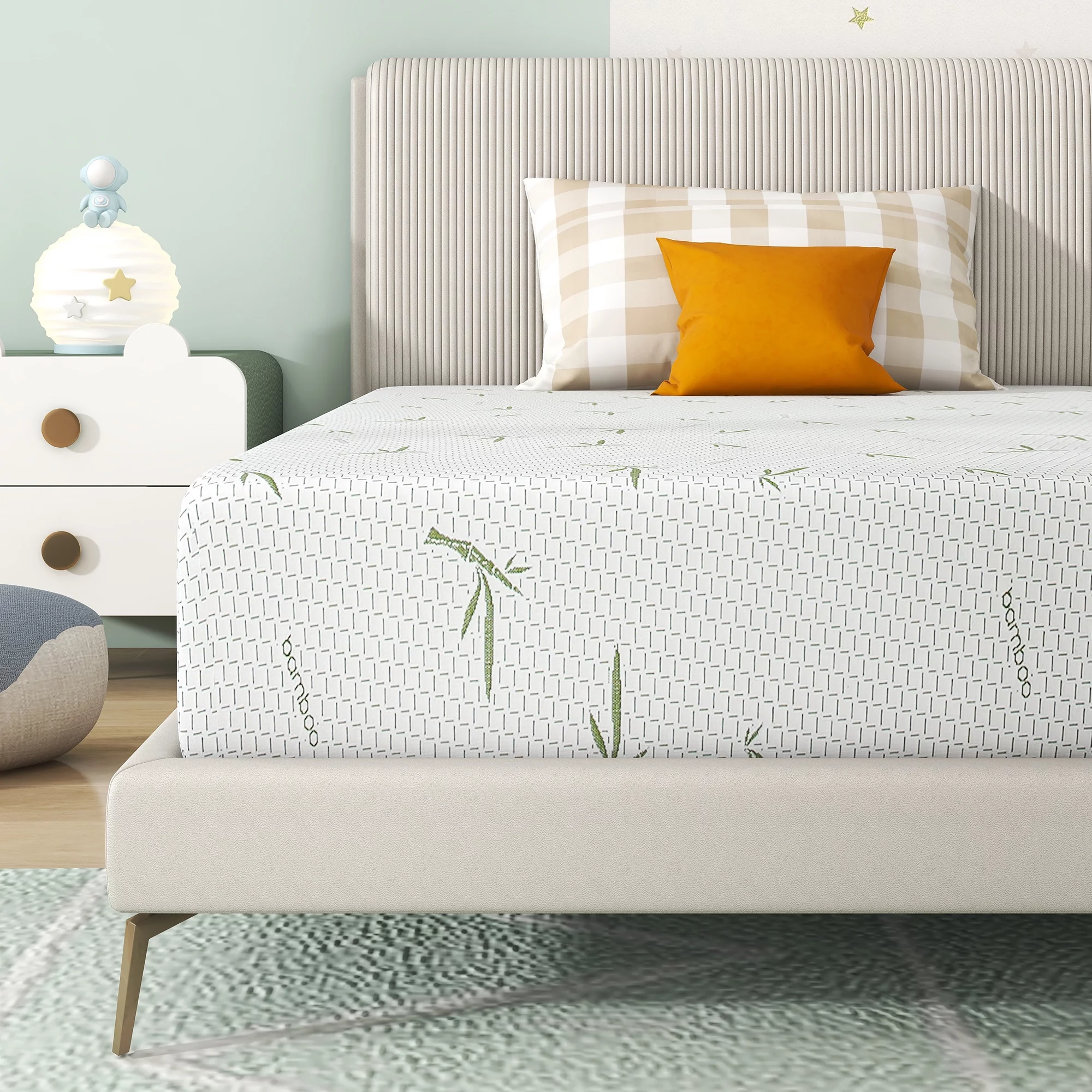 Twin Mattress, 6 inch Green Tea Cooling Gel Memory Foam Mattress in a box, Medium Firmness Mattresses, Made in USA