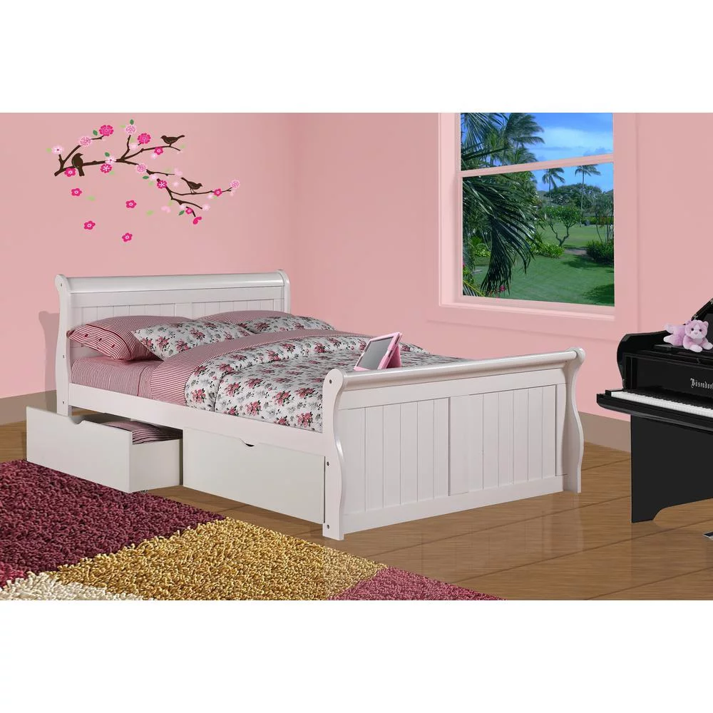 Belen Kox Full Sleigh Bed W/Dual Under Bed Drawers
