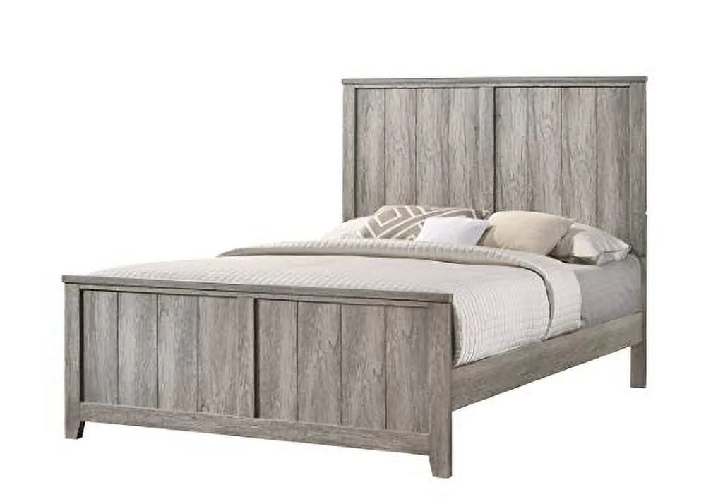 Kings Brand Furniture Balta 6-Piece Queen Size Gray Bedroom Set. Bed, Dresser, Mirror, Chest & 2 Nightstands