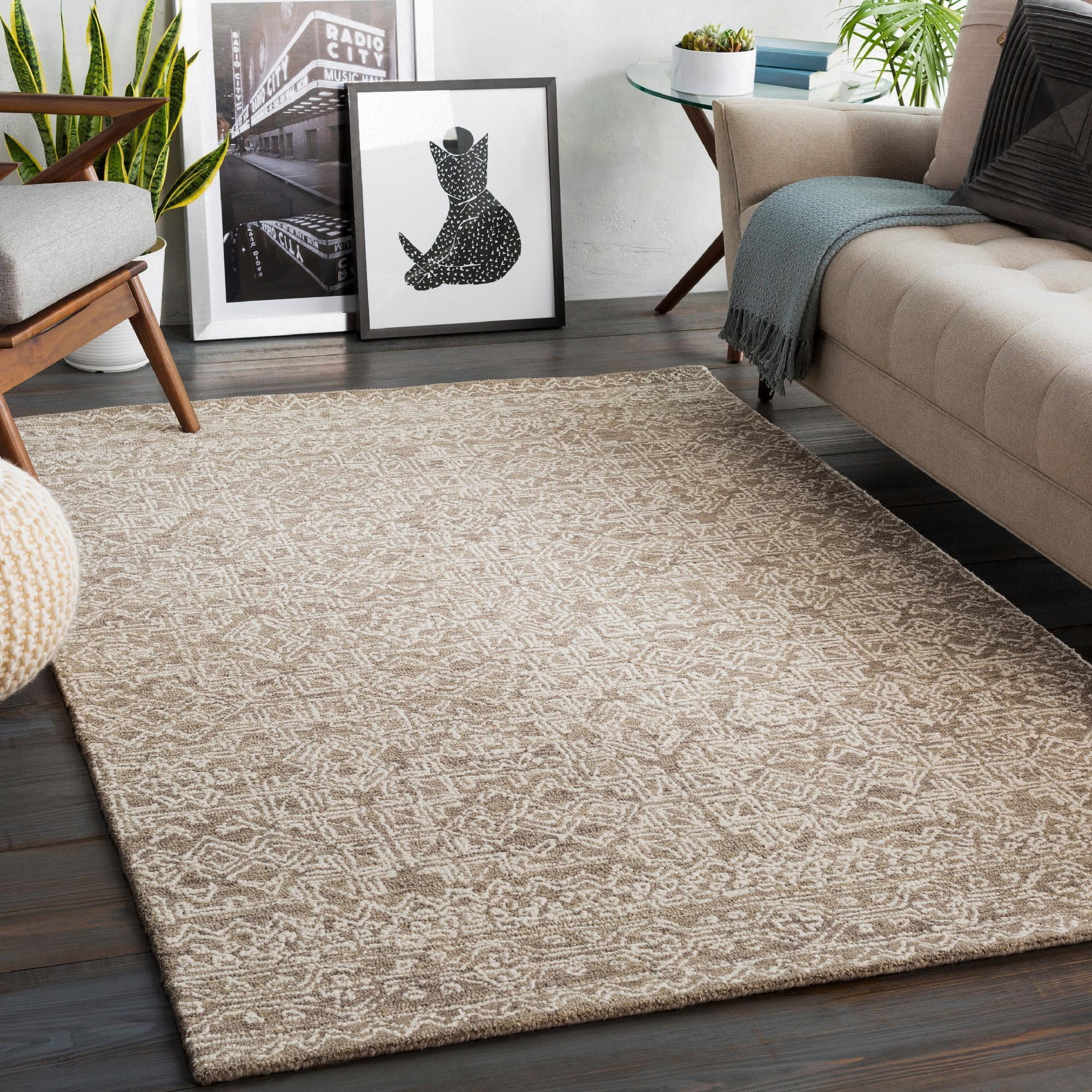 Mark&Day Wool Area Rugs, 5x7 Garen Global Taupe Area Rug (5' x 7'6