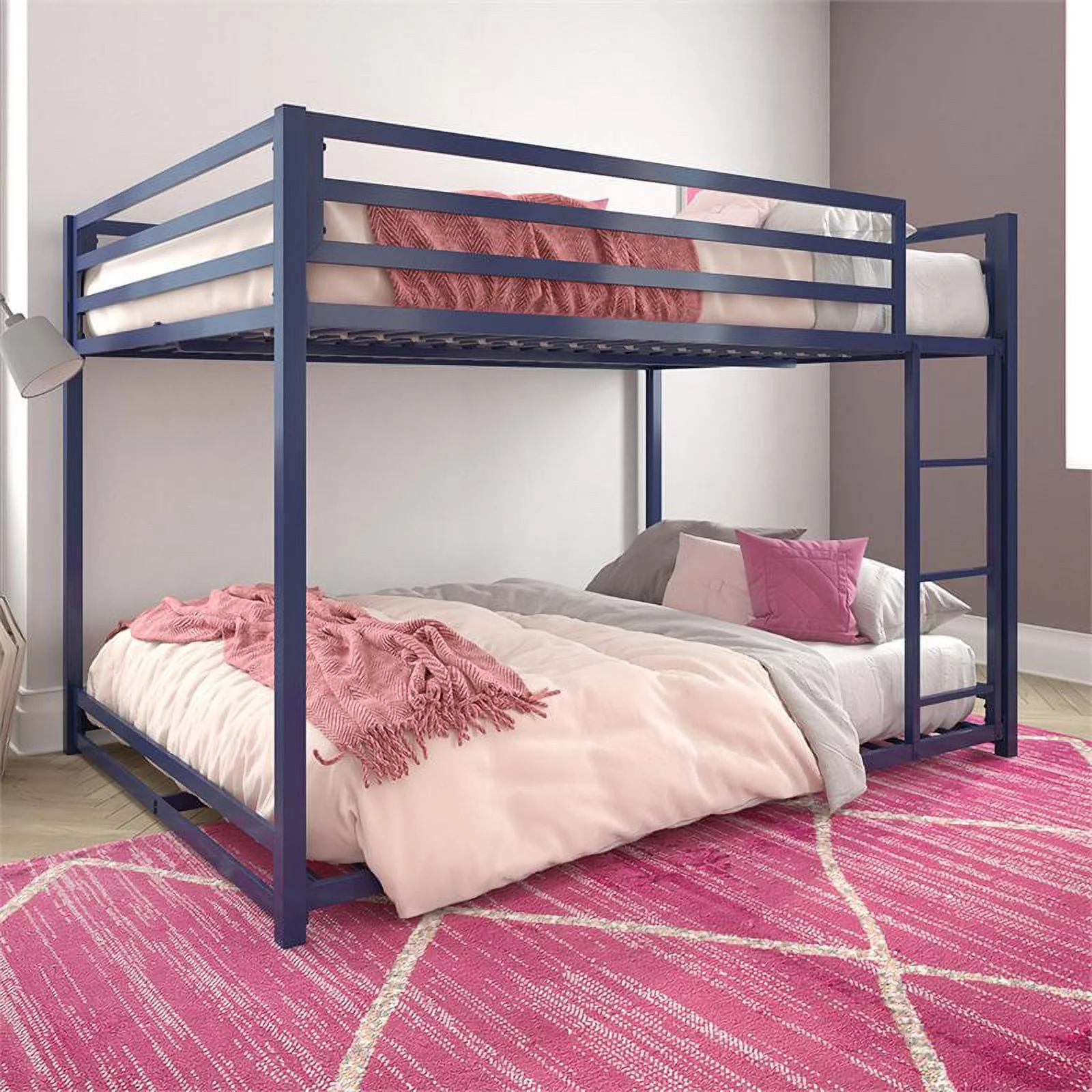 DHP Mabel Full Over Full Metal Bunk Bed in Blue