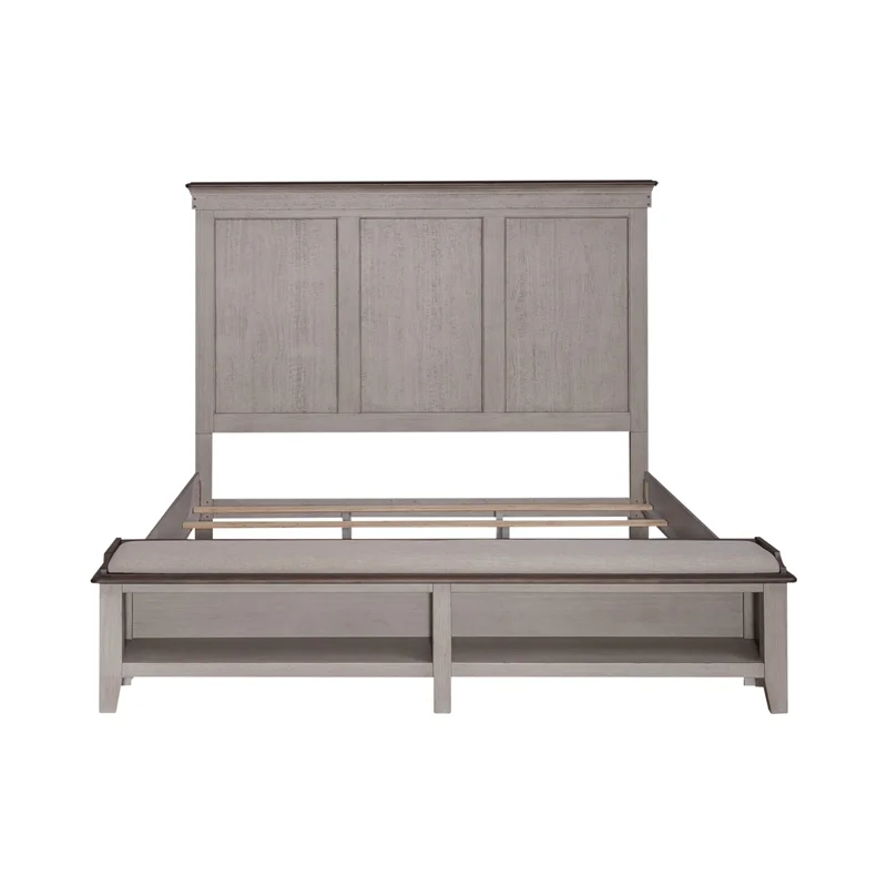 Ivy Hollow King Storage Bed in Weathered Linen
