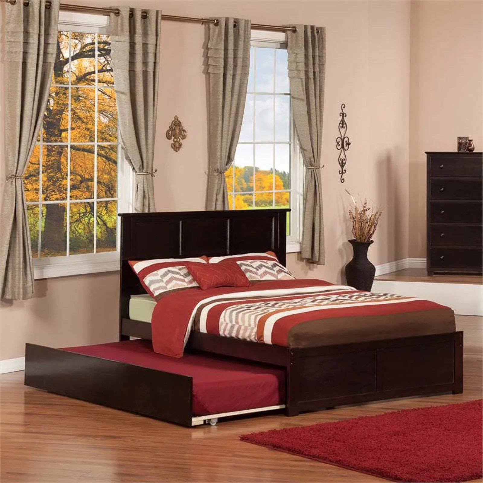 Leo & Lacey Urban Full Trundle Platform Bed in Espresso