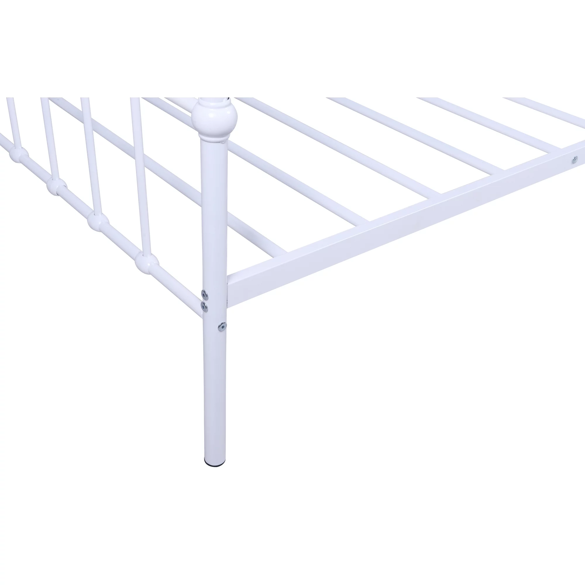 Dawn Whisper Metal Frame Daybed with Trundle, White