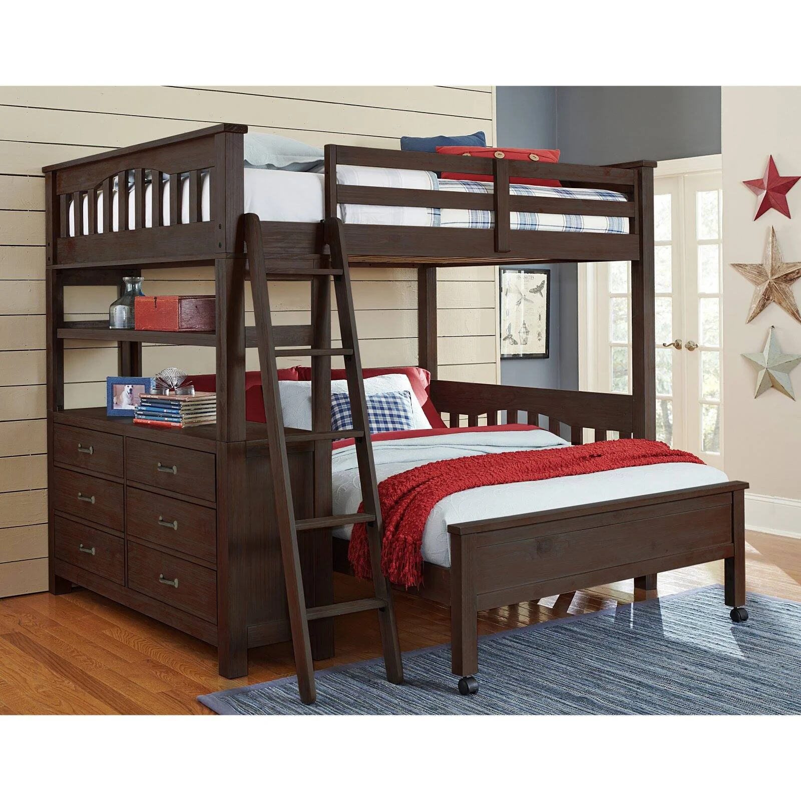 Hillsdale Kids and Teens HIGHLANDS FULL LOFT BED W/ DESK ESPRESSO