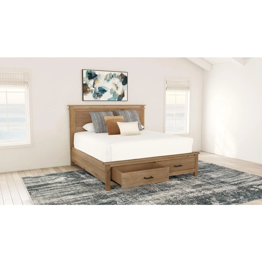 A-America Glacier Point King Storage Bed, Golden Java Finish