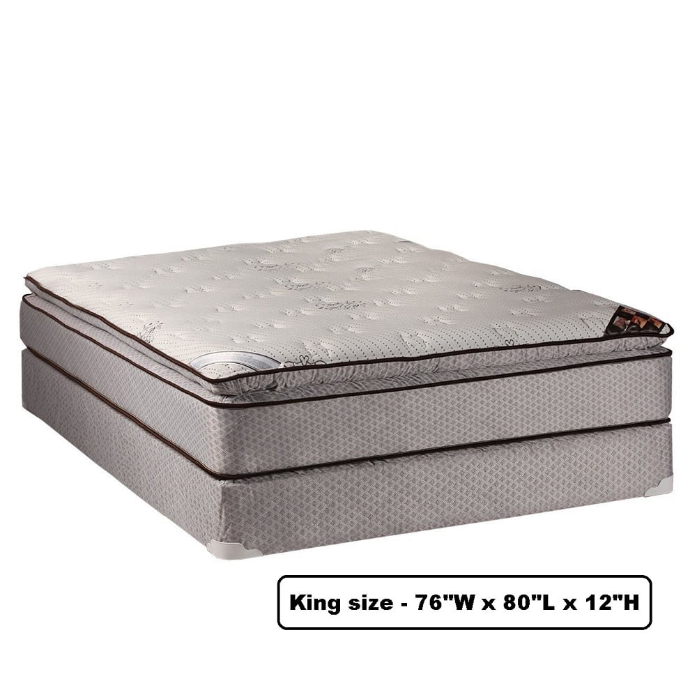 DS USA Spinal Plush PillowTop Eurotop King Size Mattress Set with Mattress Cover Protector - Sleep System with Enhanced Cushion Support, Good for your back, Orthopedic by Dream Solutions USA