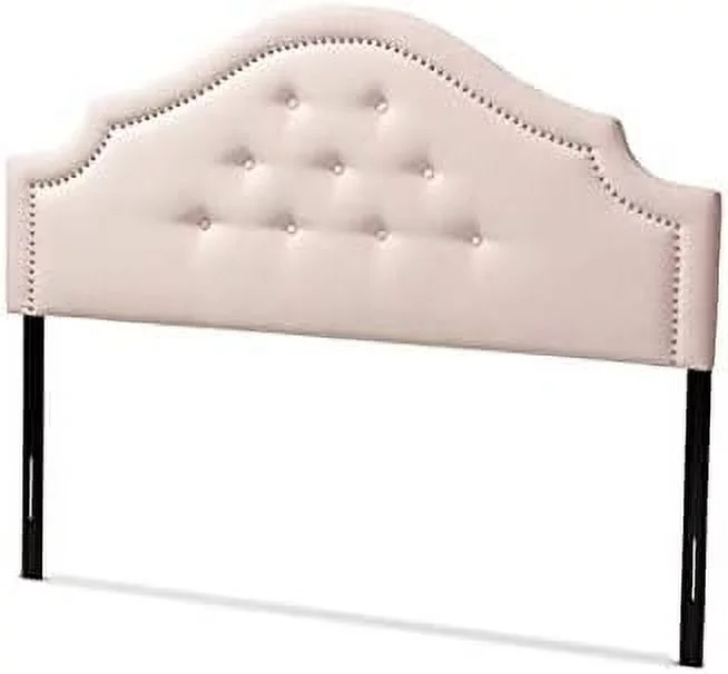 Modern And Contemporary Light Velvet Fabric Upholstered Full Size Headboard