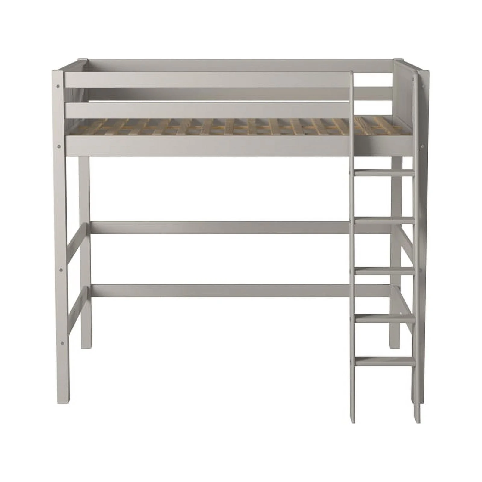 Camaflexi Full Size High Loft Bed - Panel Headboard - Gray Finish