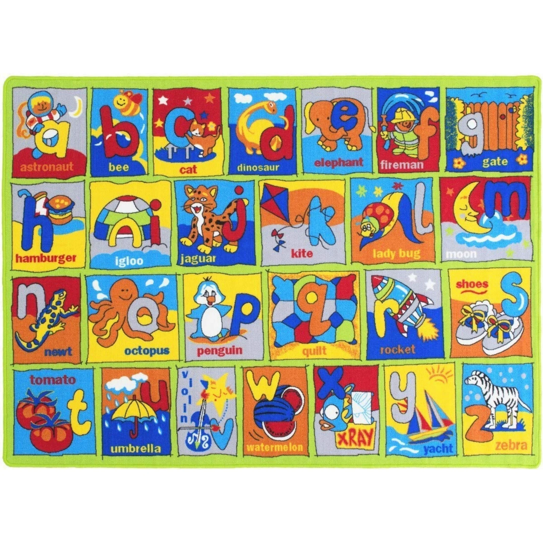 HR ABC Rugs Kids Educational Play mat for School / Nursery Non-Slip 4'11
