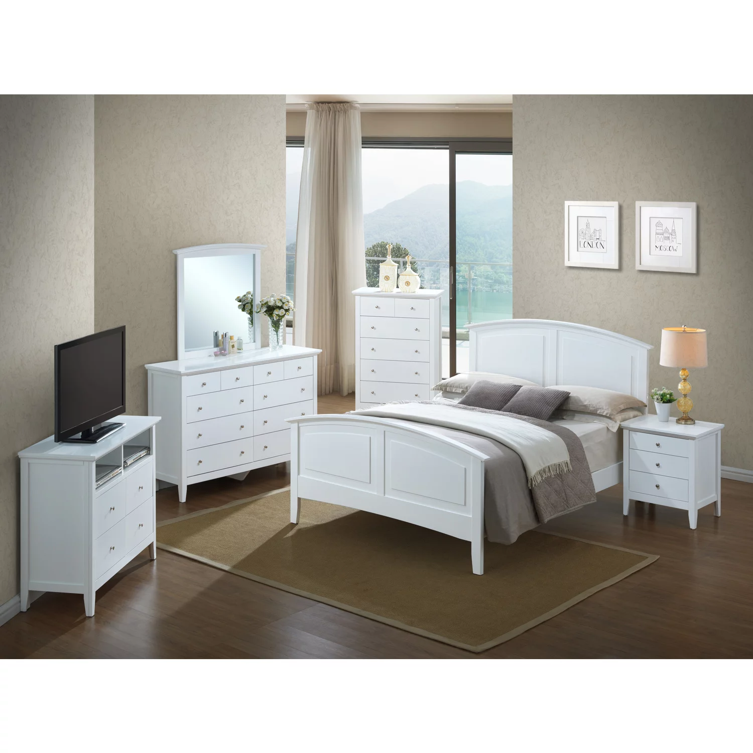 LYKE Home King Bed, White