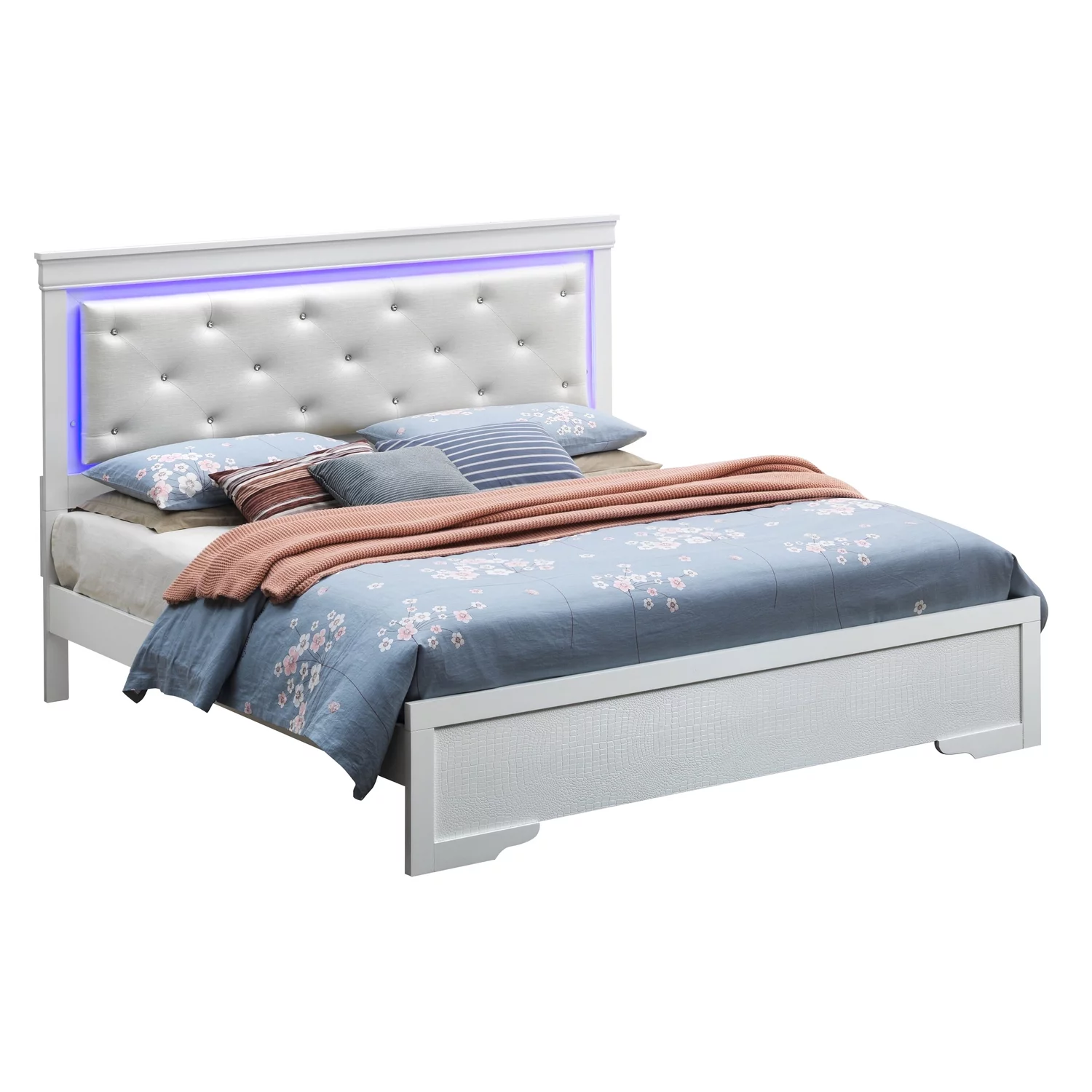 Homestock Island Interiors G6590B-KB2 King Bed , Silver Champagne