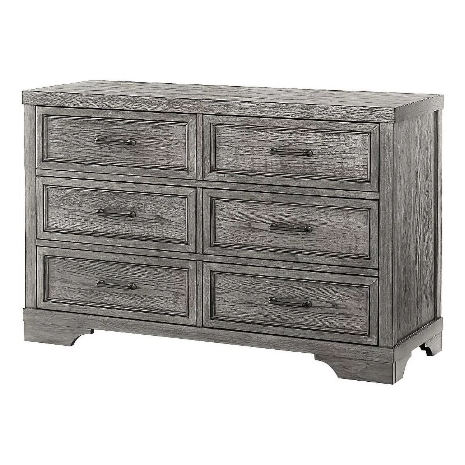 Westwood Design Foundry 6-Drawer Traditional Wood Dresser in Brushed Pewter