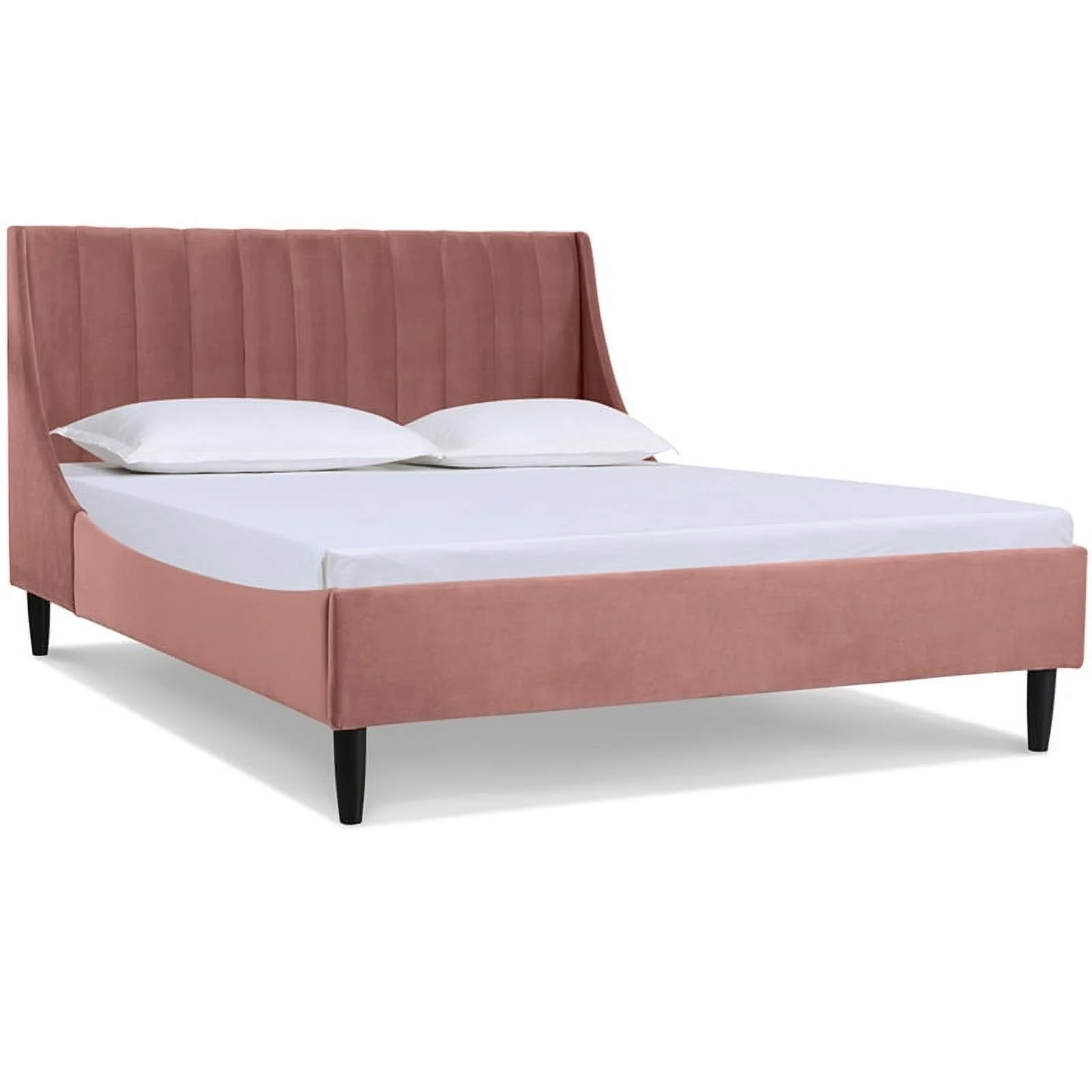 Sandy Wilson Home Aspen Upholstered Platform Bed Queen Ash Rose