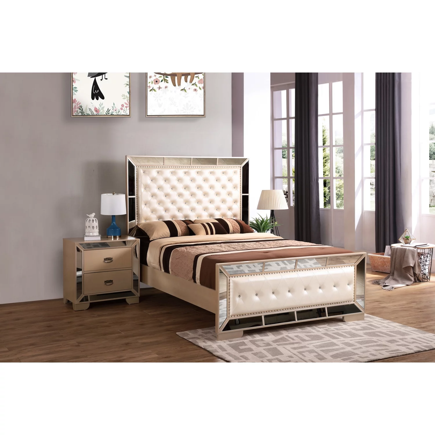 Maykoosh Naturally Nice G8100A-QB Queen Bed , Pearl