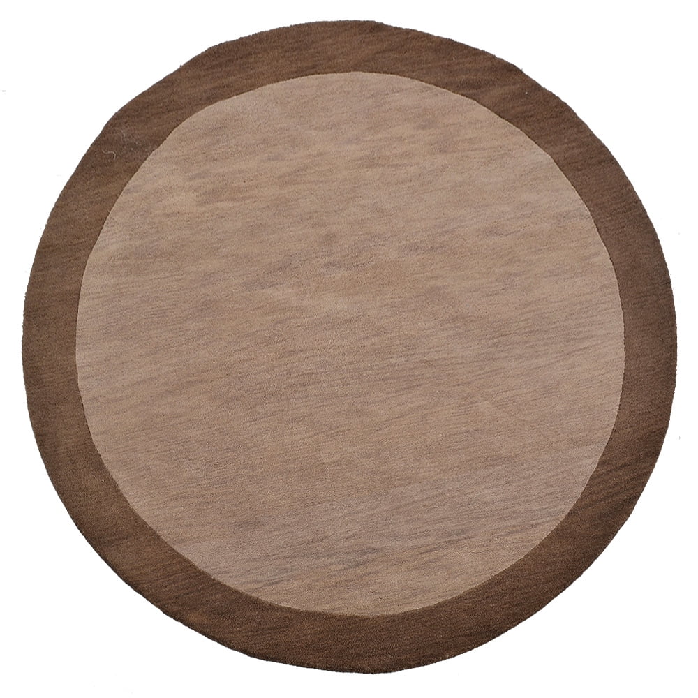 Rugsotic Carpets Hand Tufted, Contemporary Wool Round Area Rug, Beige,Brown, 10'x10'