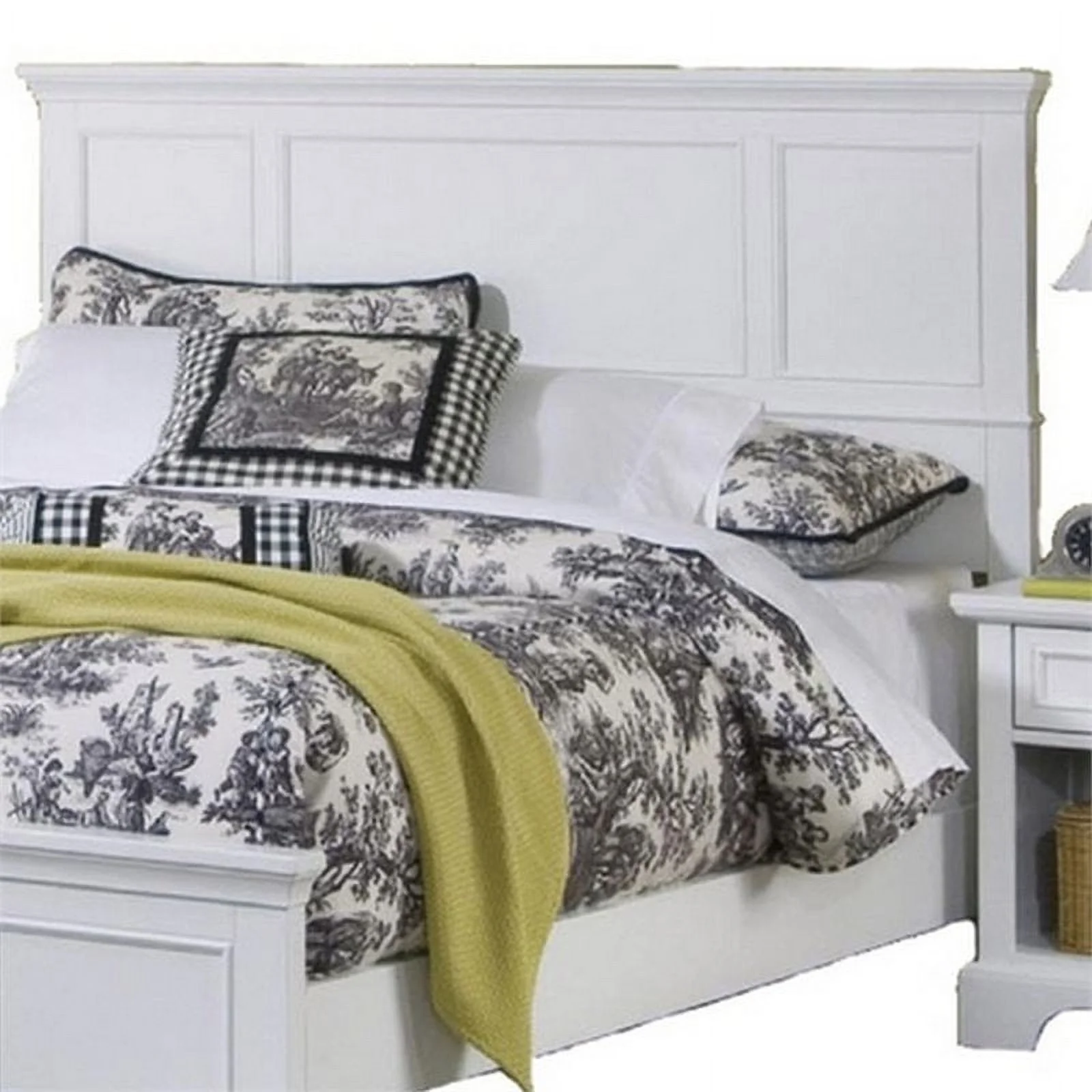 Kingfisher Lane Traditional Wood King Panel Headboard in Off White